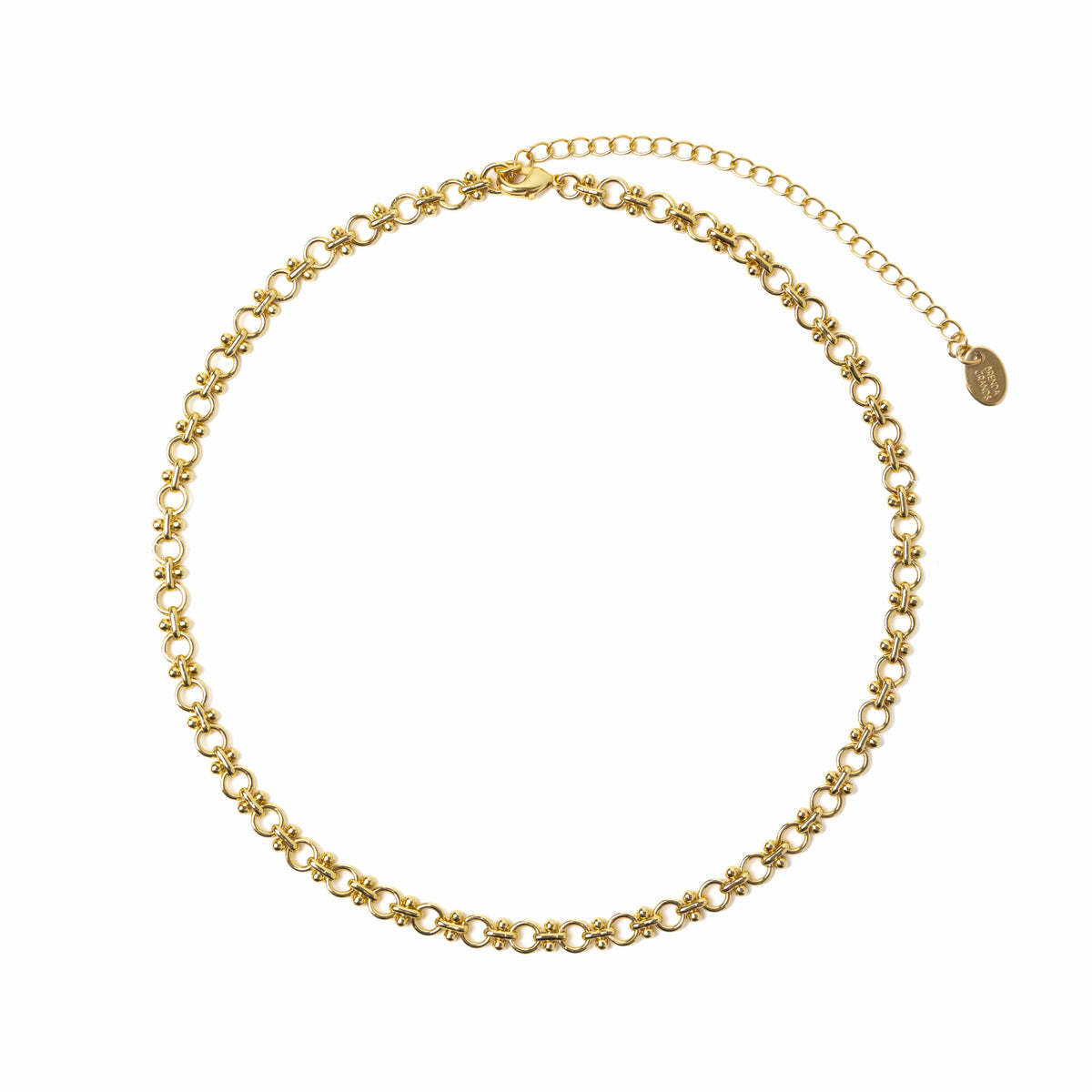 18K Gold Circle Link Necklace