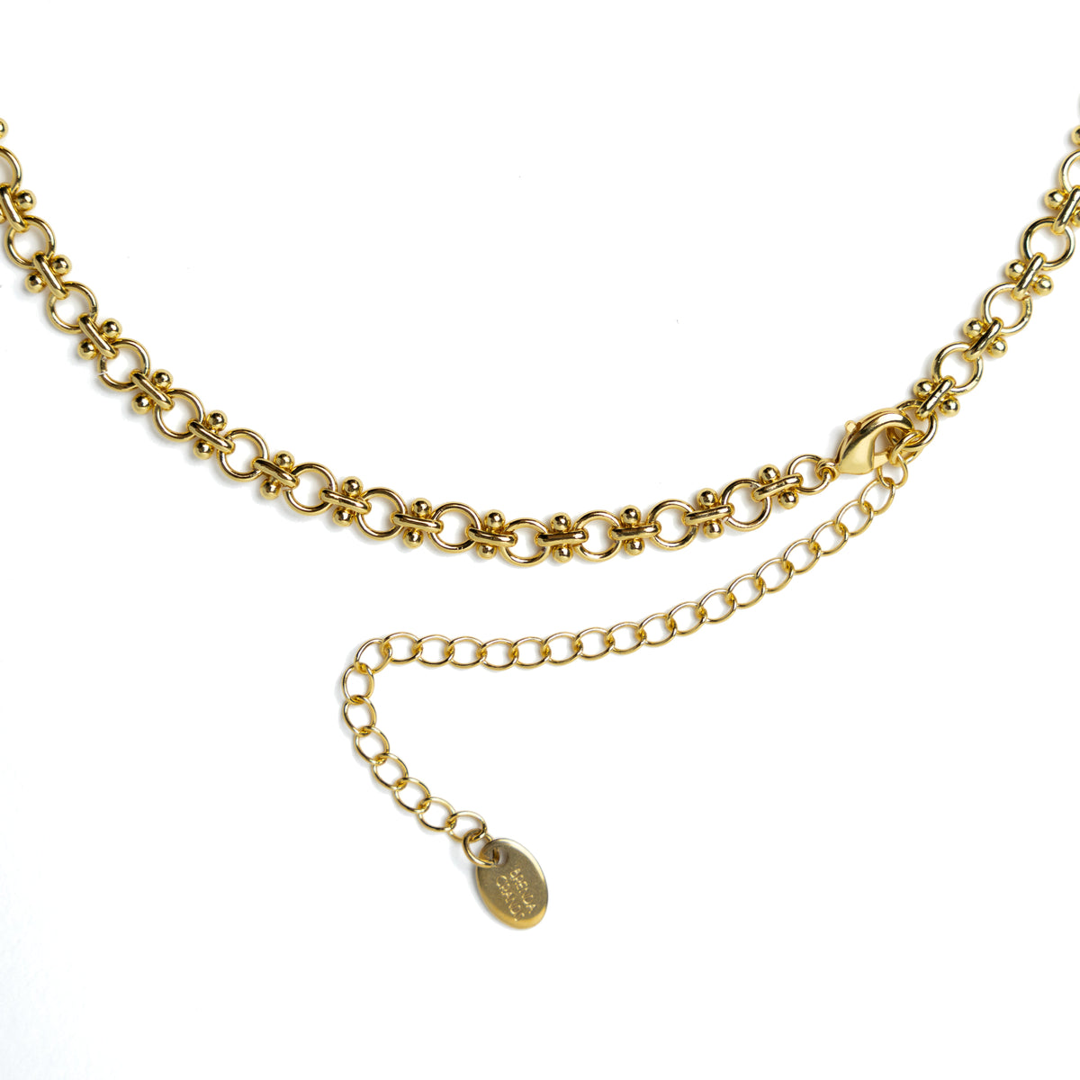 18K Gold Circle Link Necklace