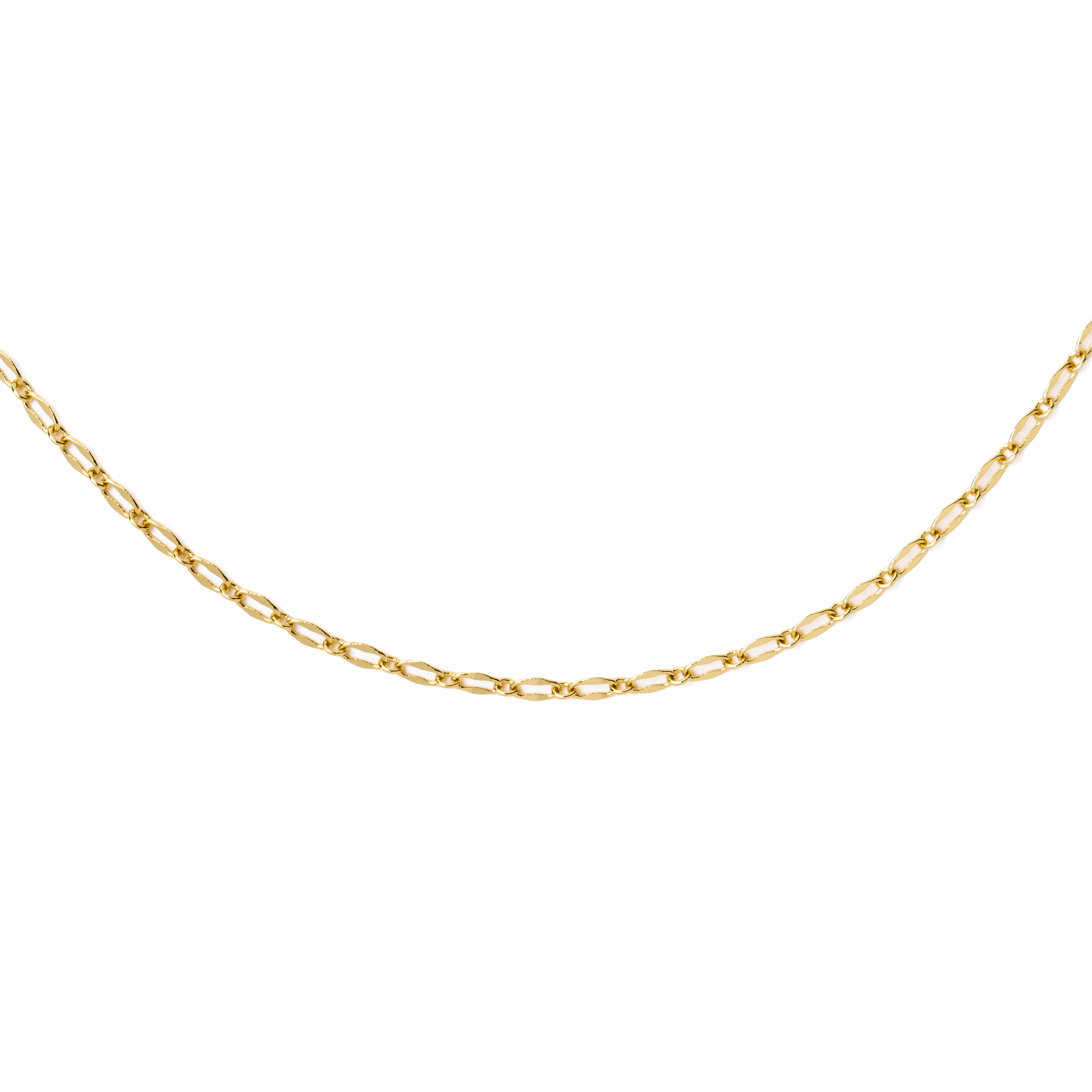 18K Gold Modern Paperclip Necklace