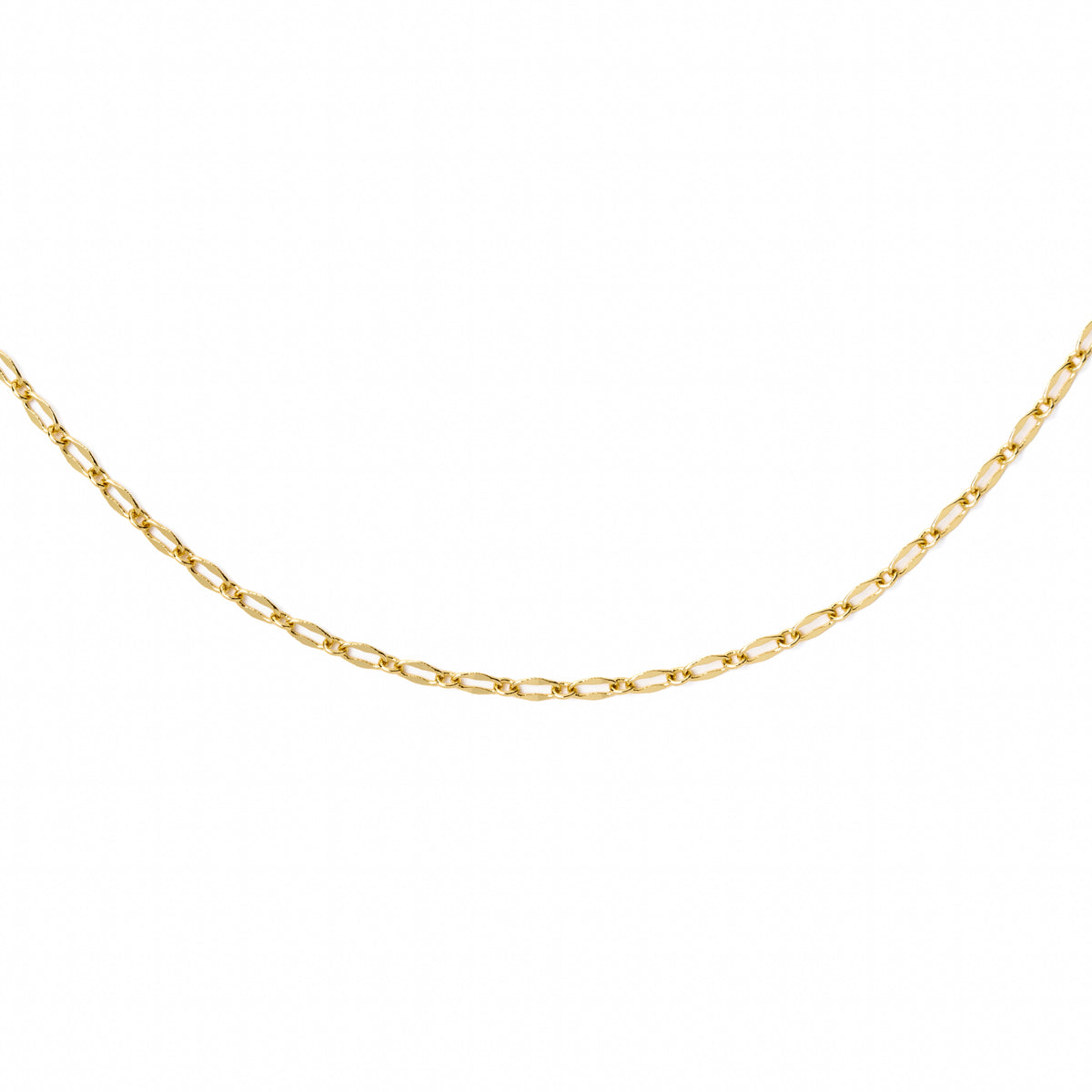 18K Gold Modern Paperclip Necklace