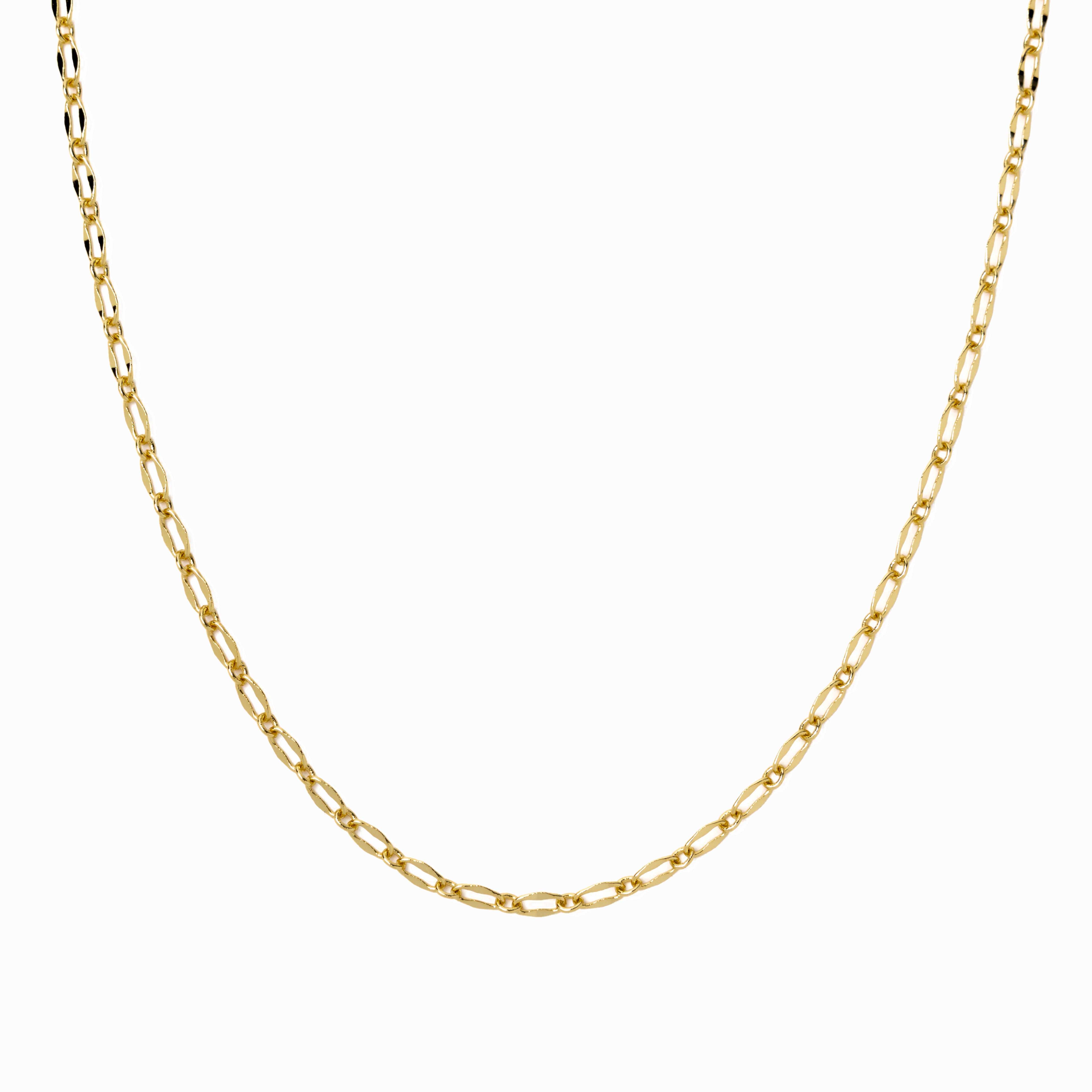 18K Gold Modern Paperclip Necklace