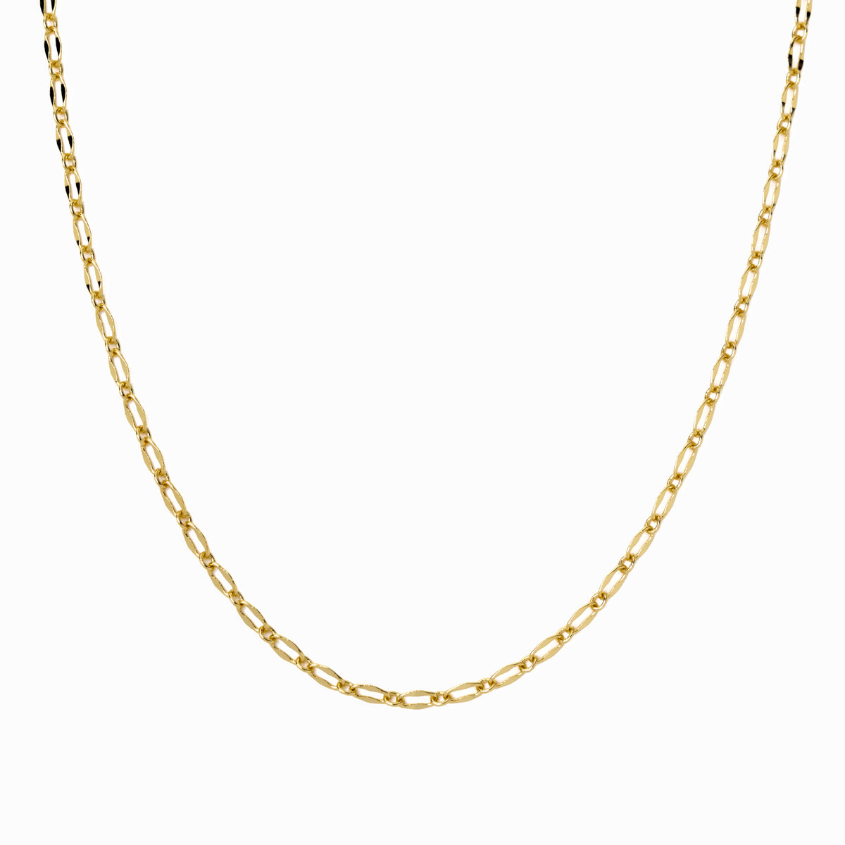 18K Gold Modern Paperclip Necklace