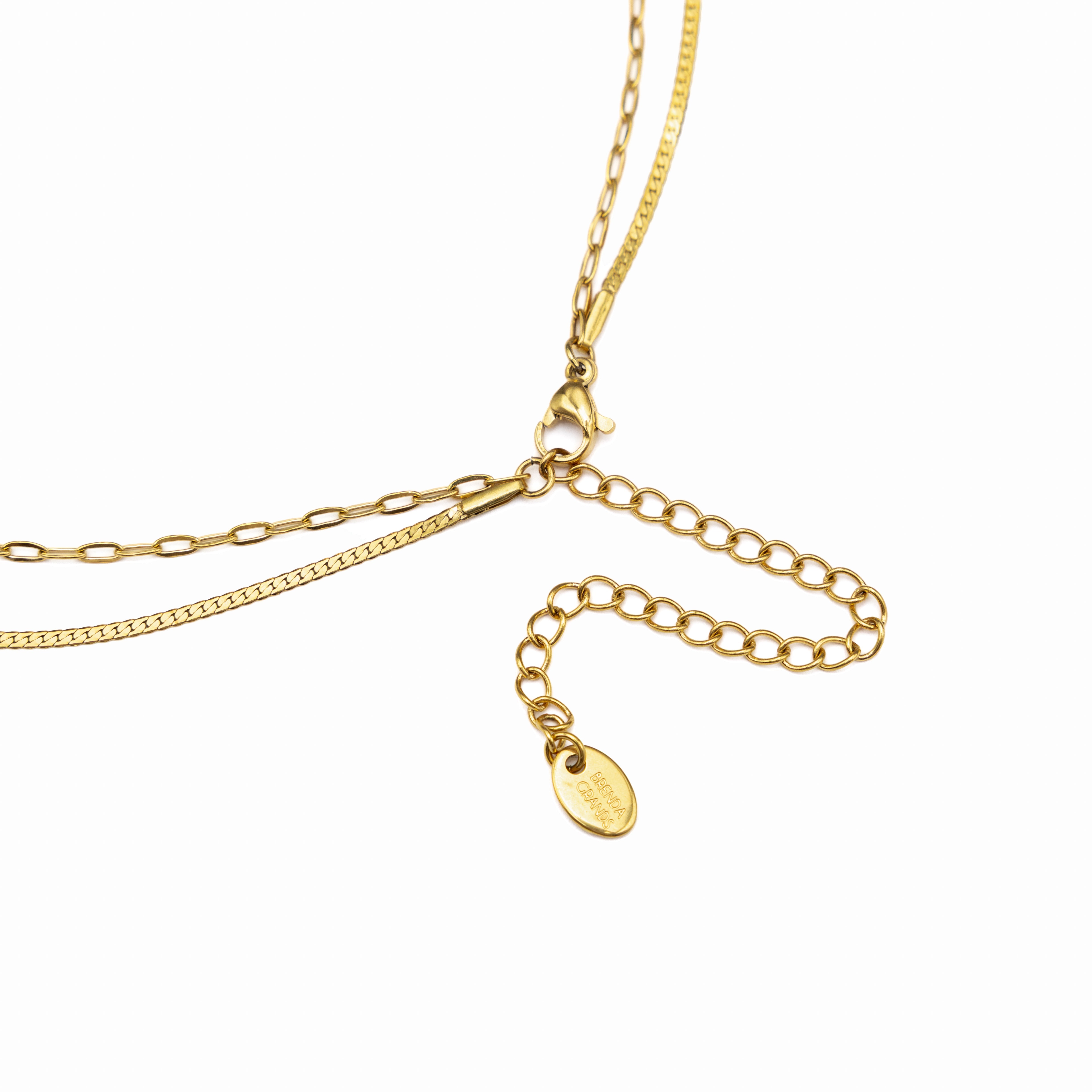 Waterproof Gold Double Layer Paperclip Necklace