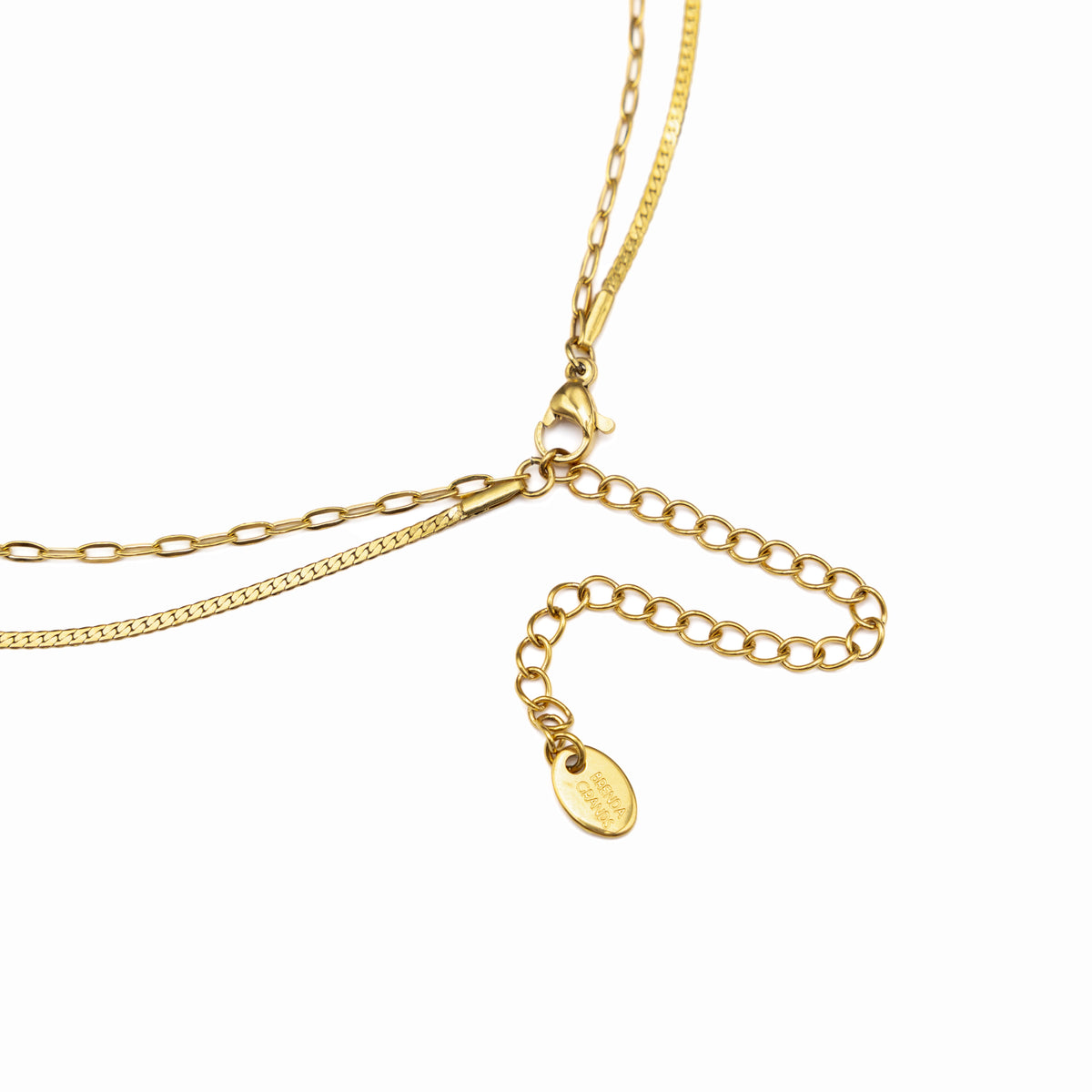 Waterproof Gold Double Layer Paperclip Necklace
