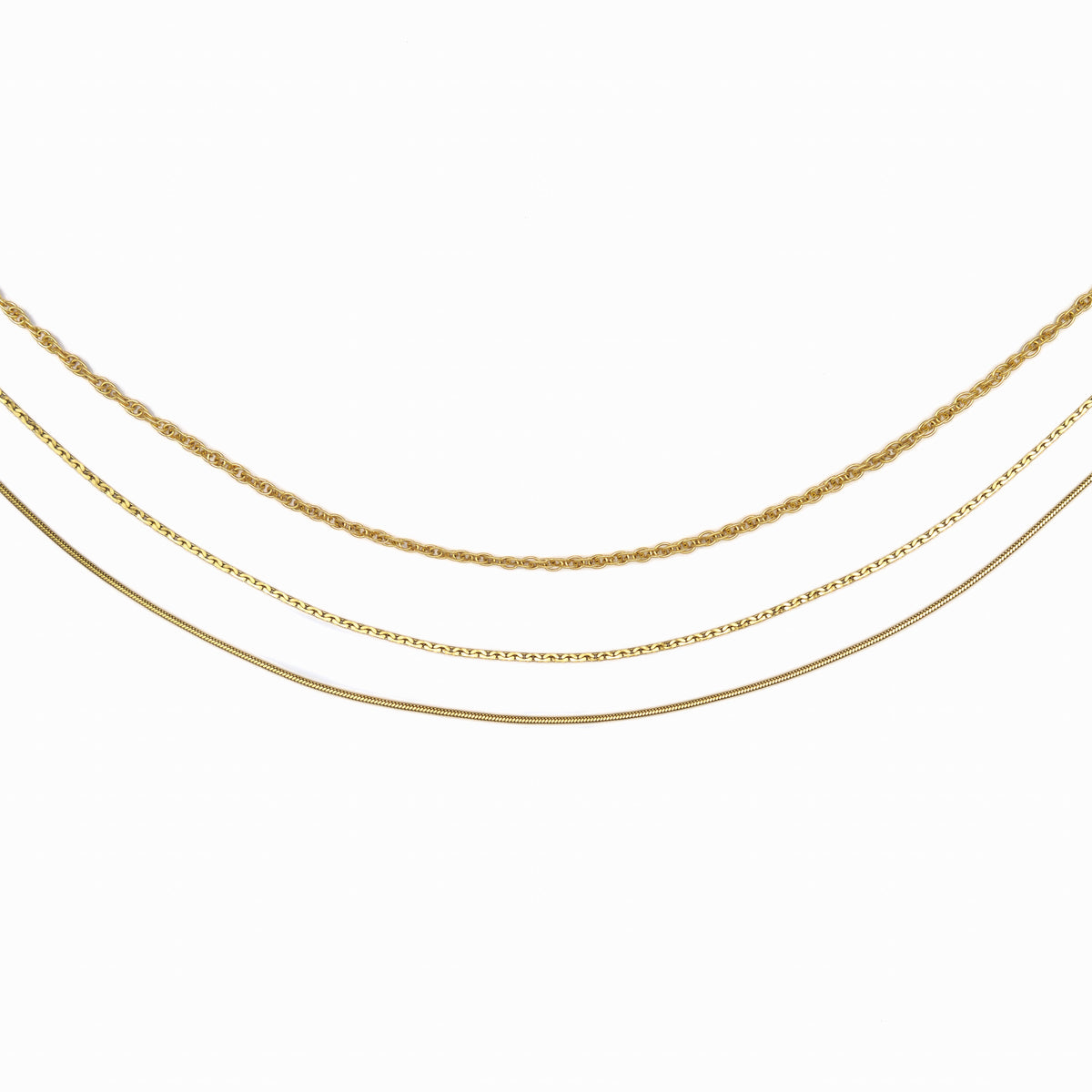 Waterproof Gold 3 in 1 Layer Rope Necklace