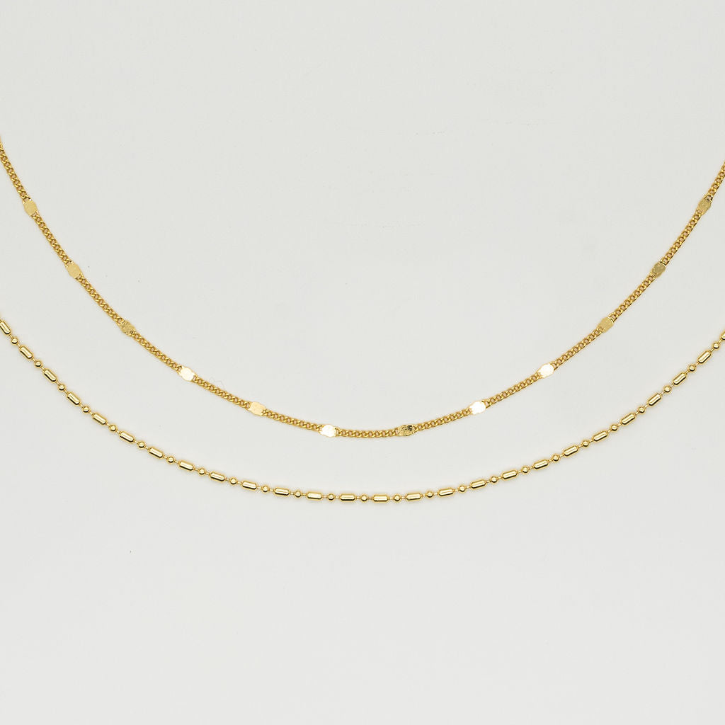 18K Gold Dainty Layered Reflective Choker