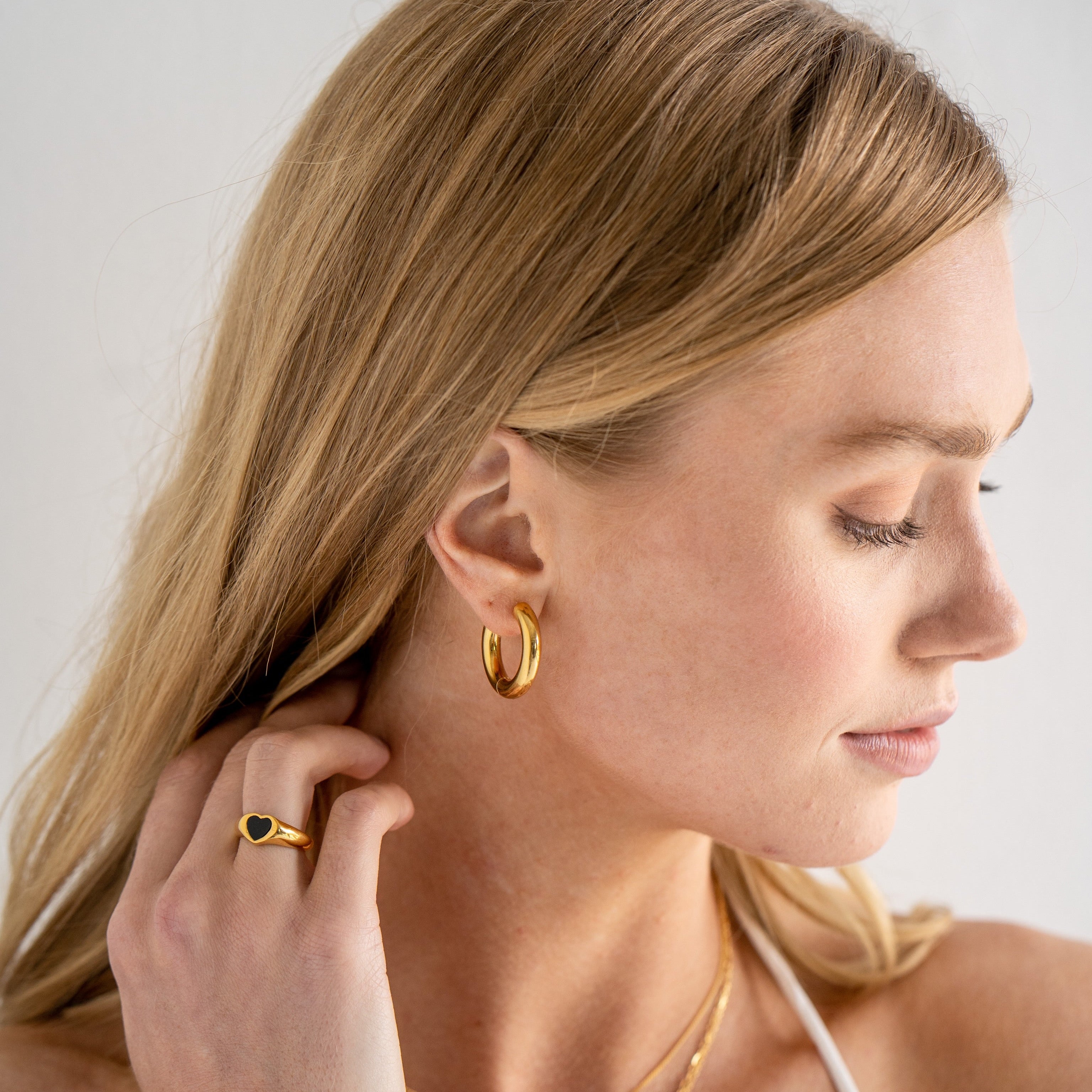 Waterproof Gold Chunky Hoops