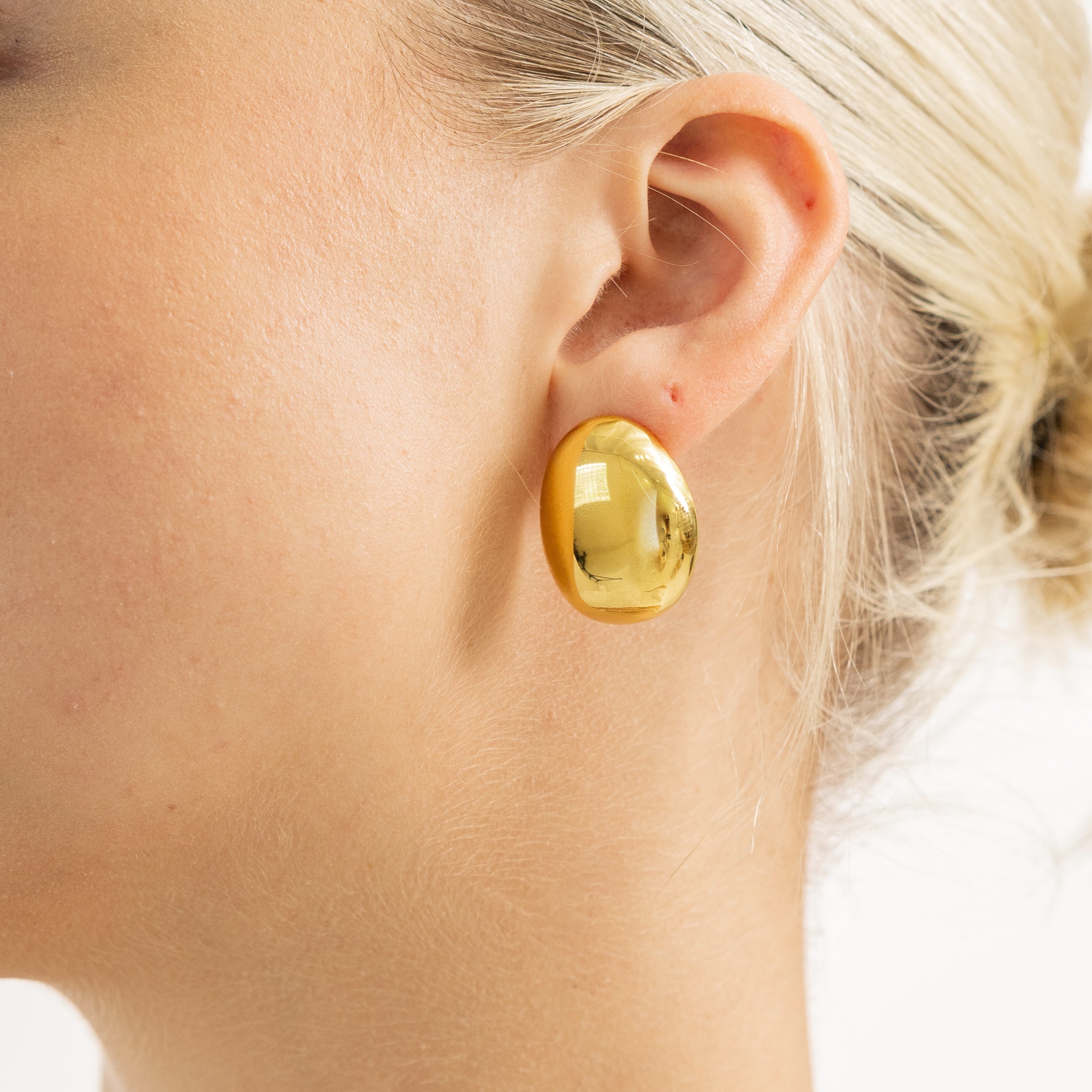Waterproof Gold Statement Dome Earrings