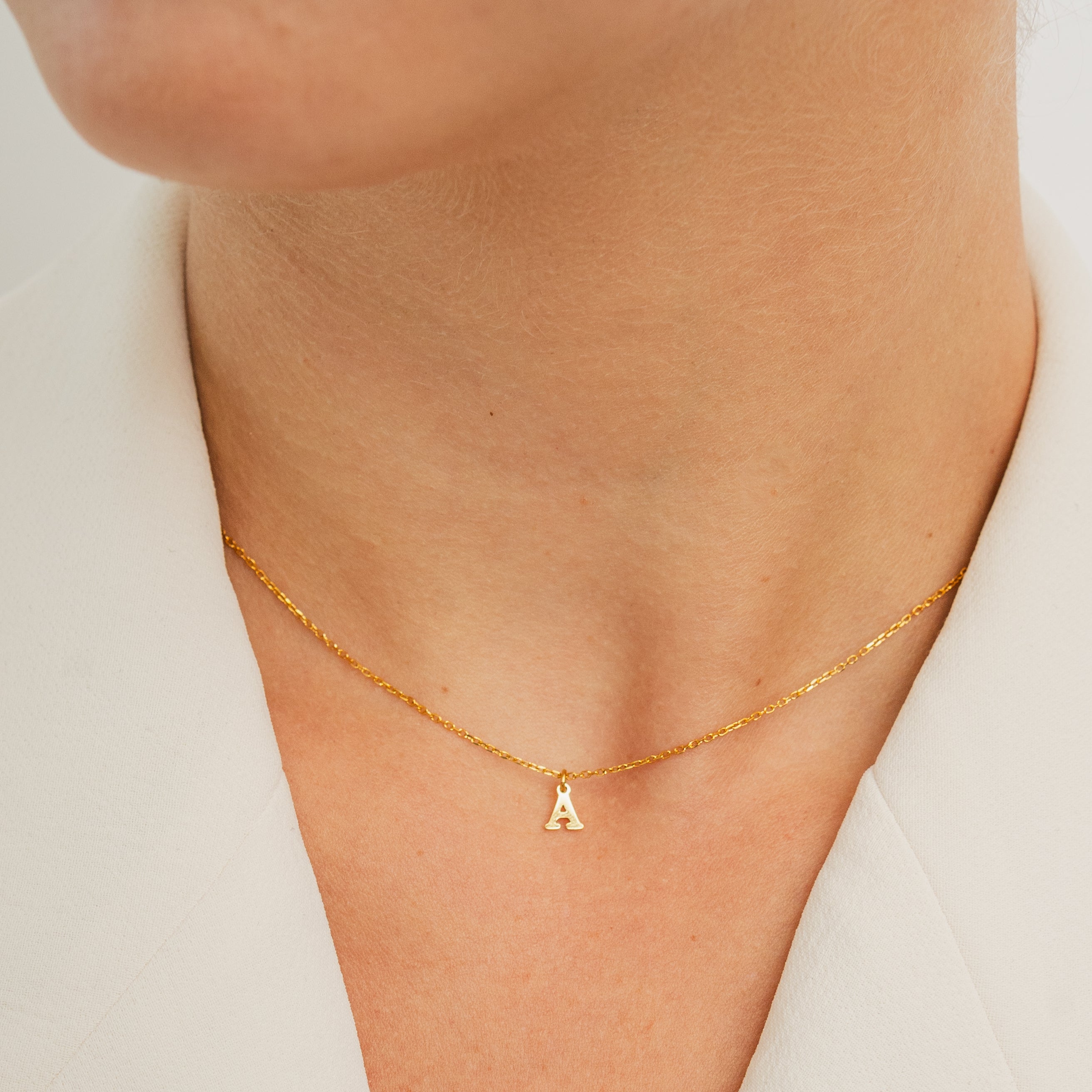 Waterproof Dainty Gold Initial Necklace