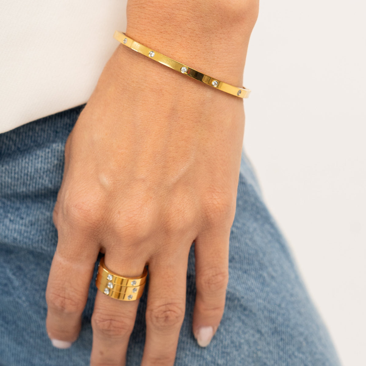 Waterproof Gold Tennis Bangle