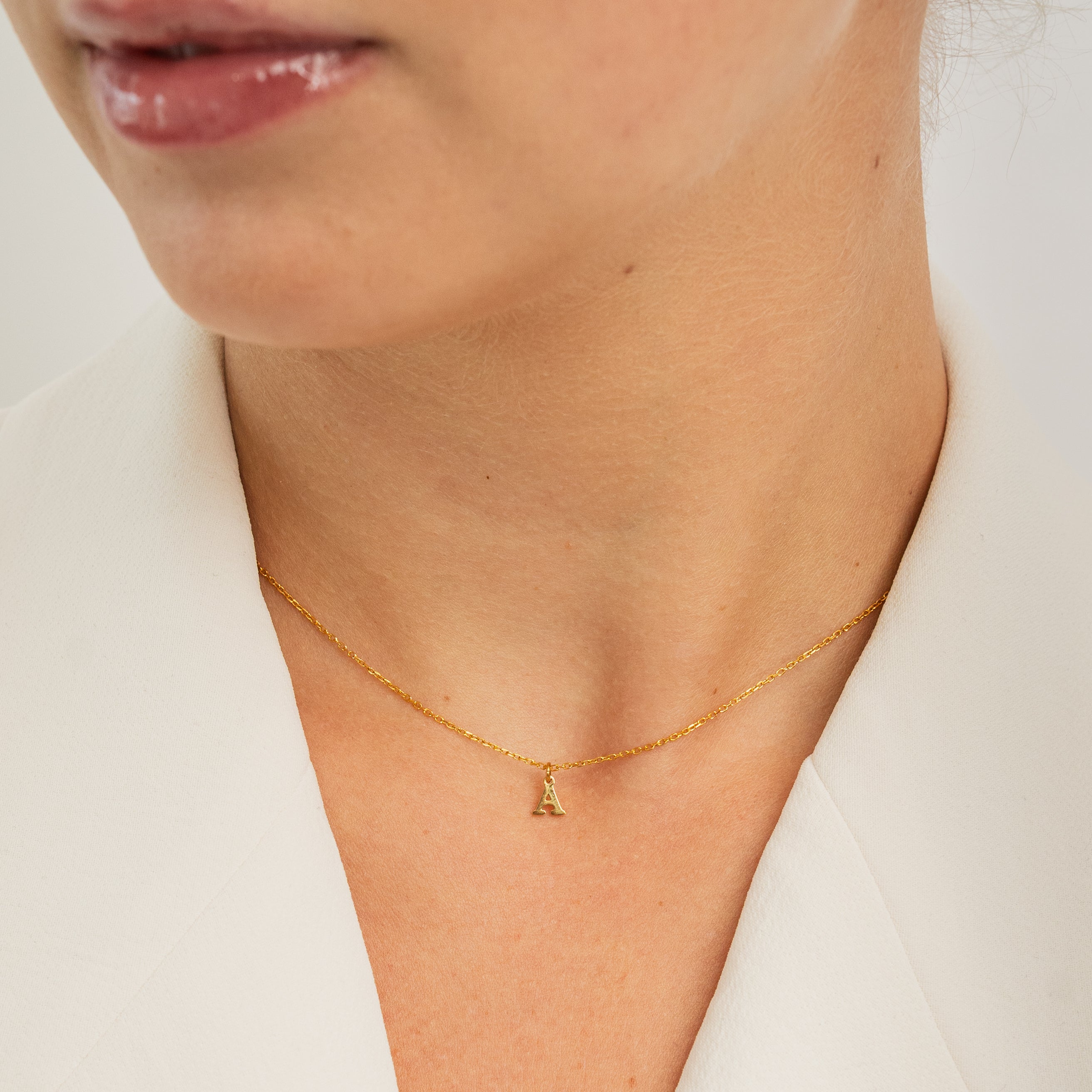 Waterproof Dainty Gold Initial Necklace