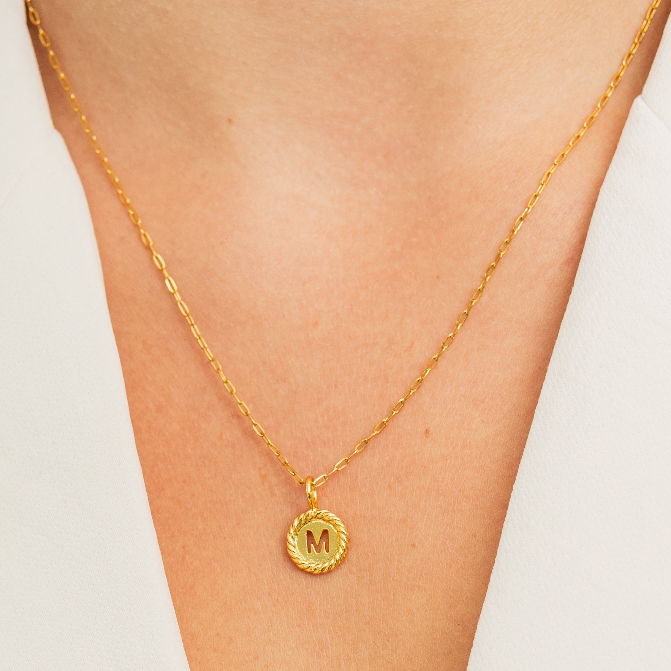 Waterproof Gold Sealed Initial Necklace