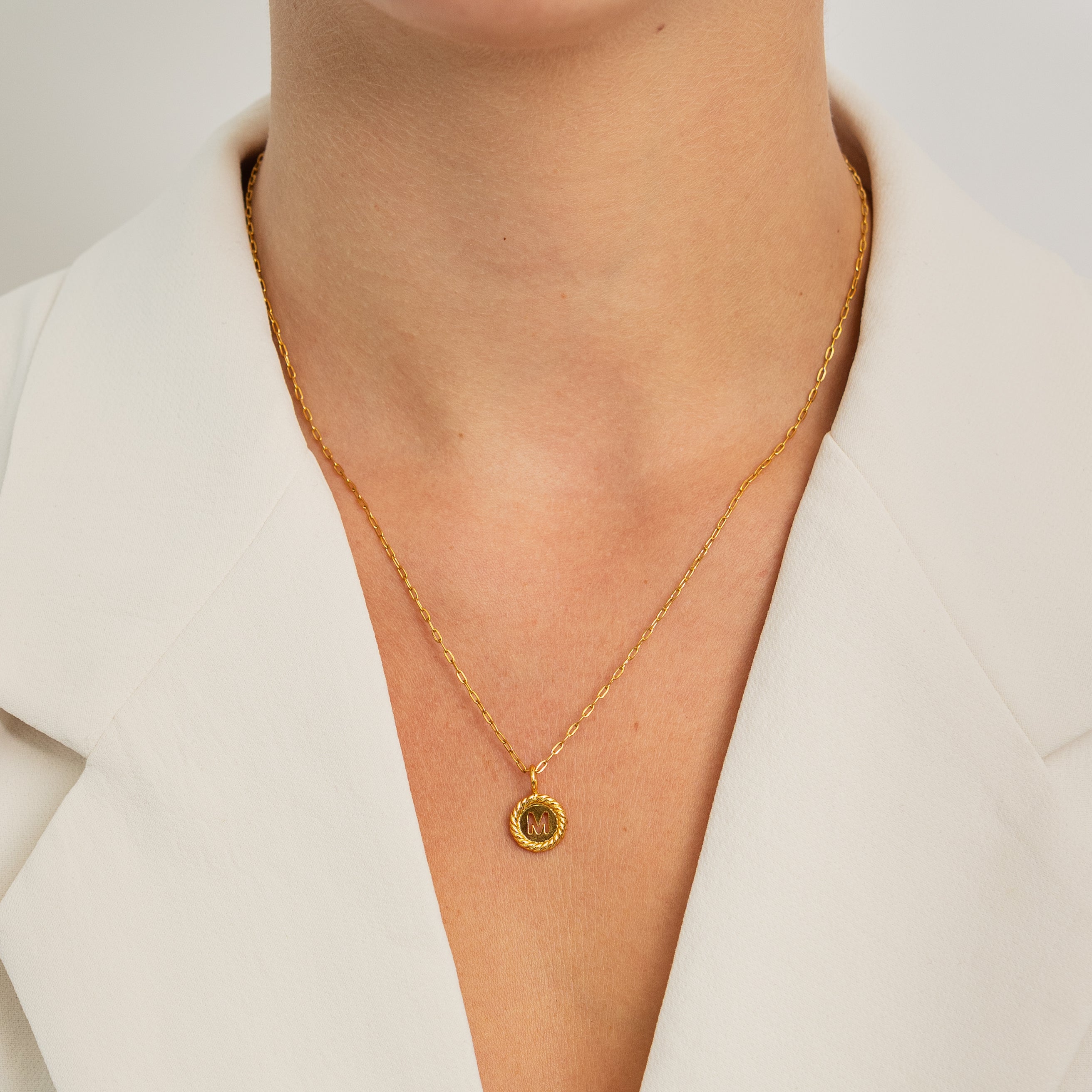 Waterproof Gold Sealed Initial Necklace