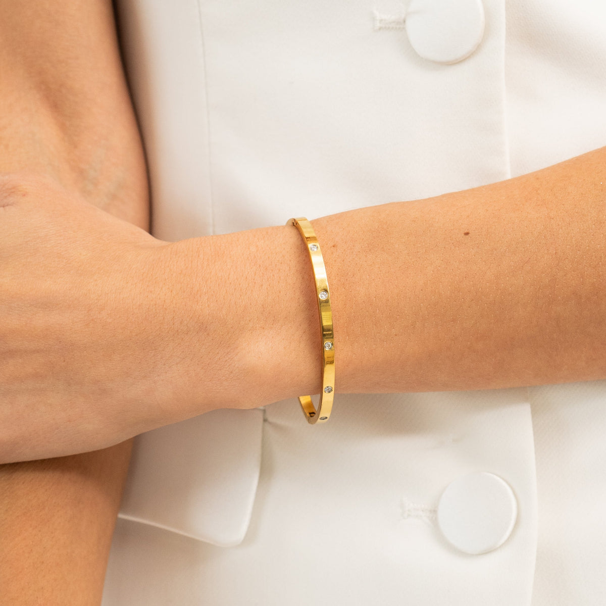 Waterproof Gold Tennis Bangle