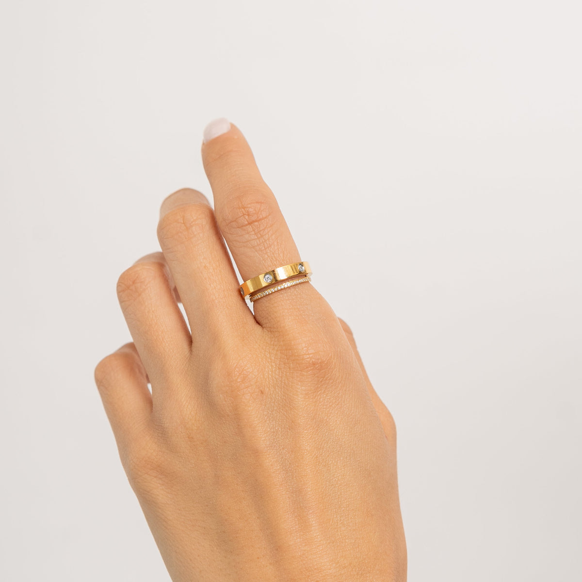 Waterproof Gold Tennis Ring Band