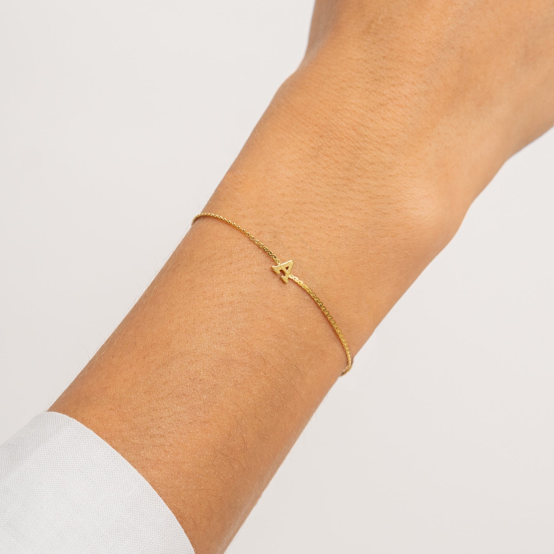 Waterproof Dainty Gold Initial Bracelet
