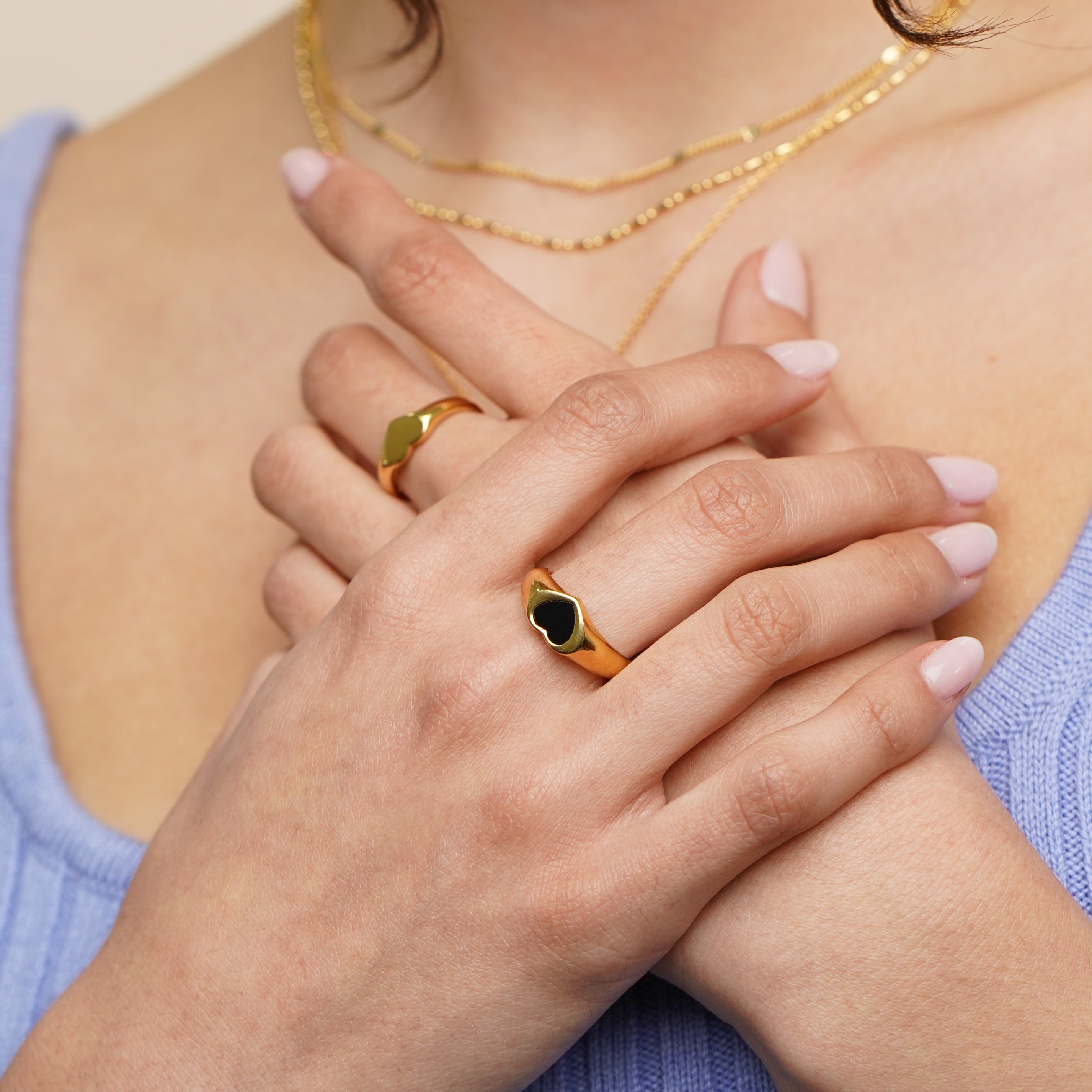 Waterproof Black Heart Ring