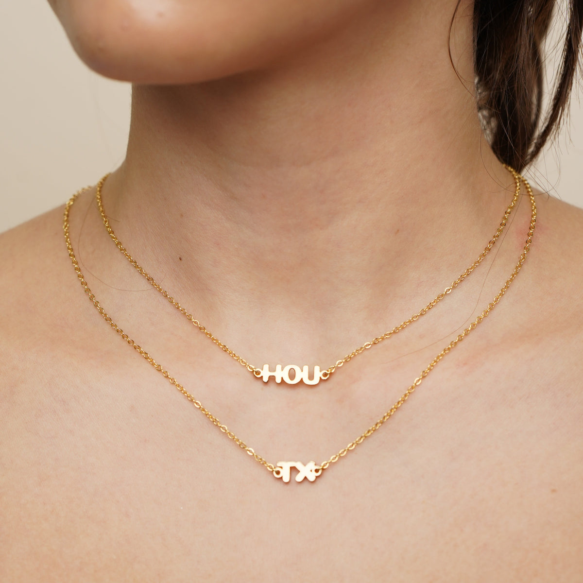 24K Gold Texas Initial Necklace