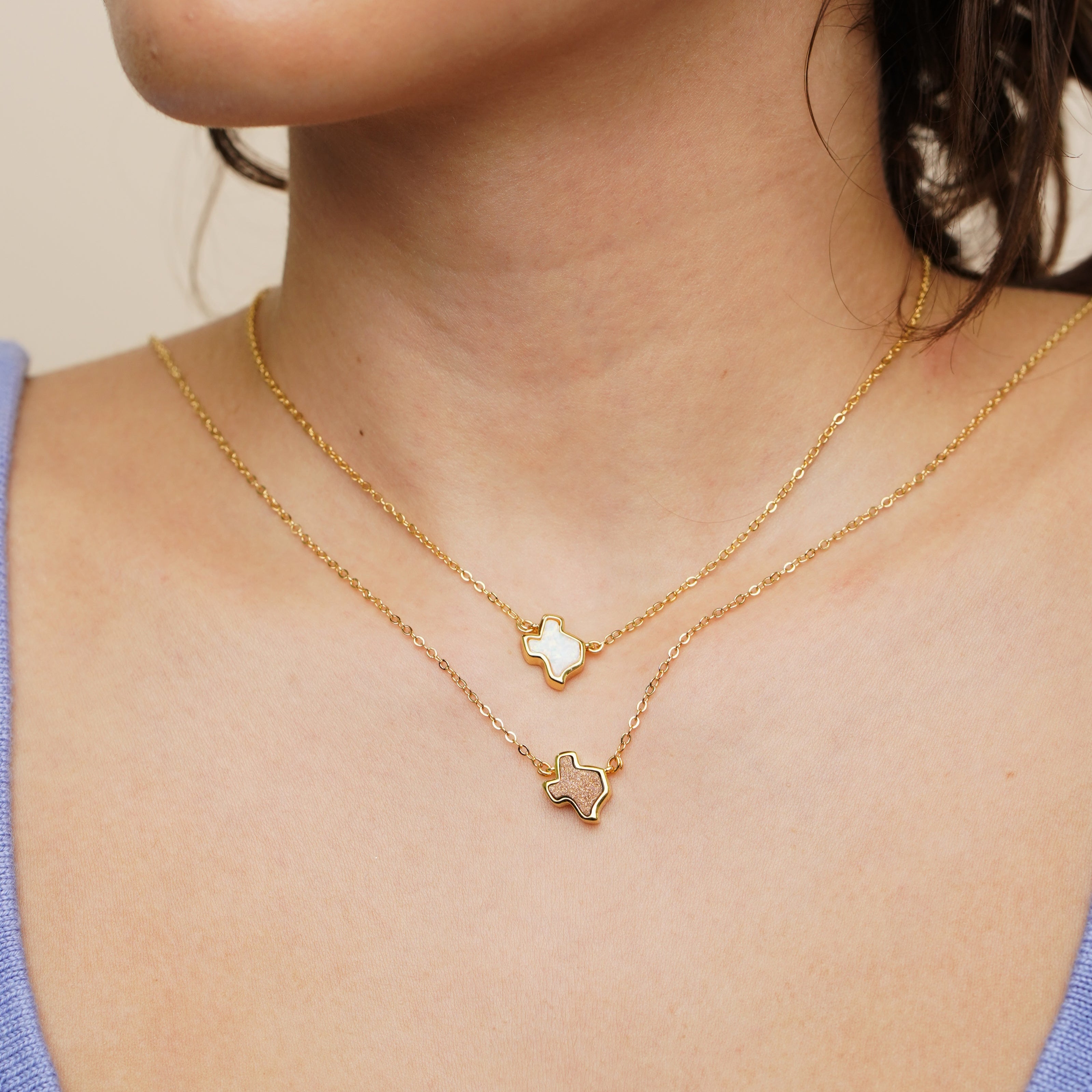 18K Gold Opal Texas Necklace