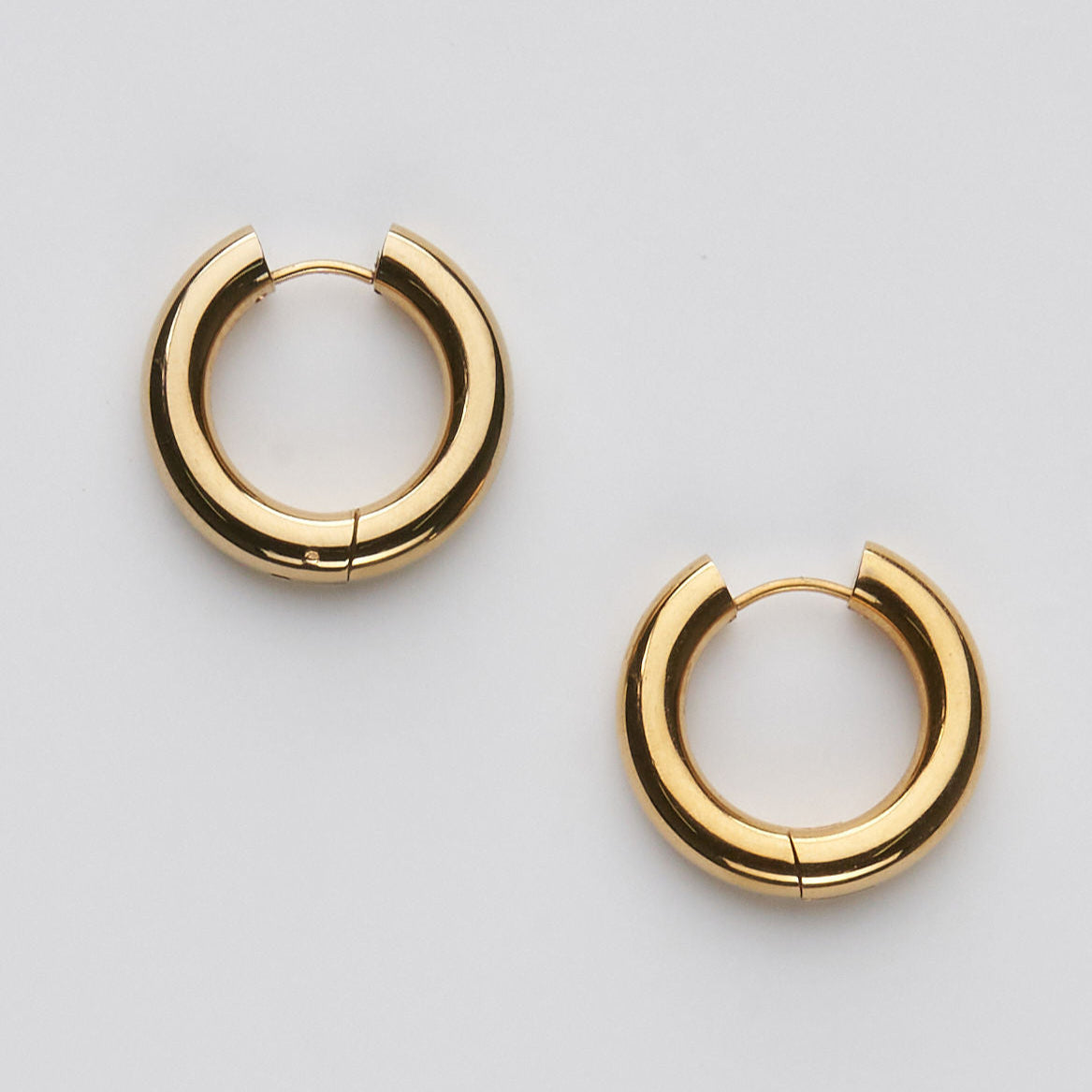 Waterproof 12mm Chunky Gold Hoops