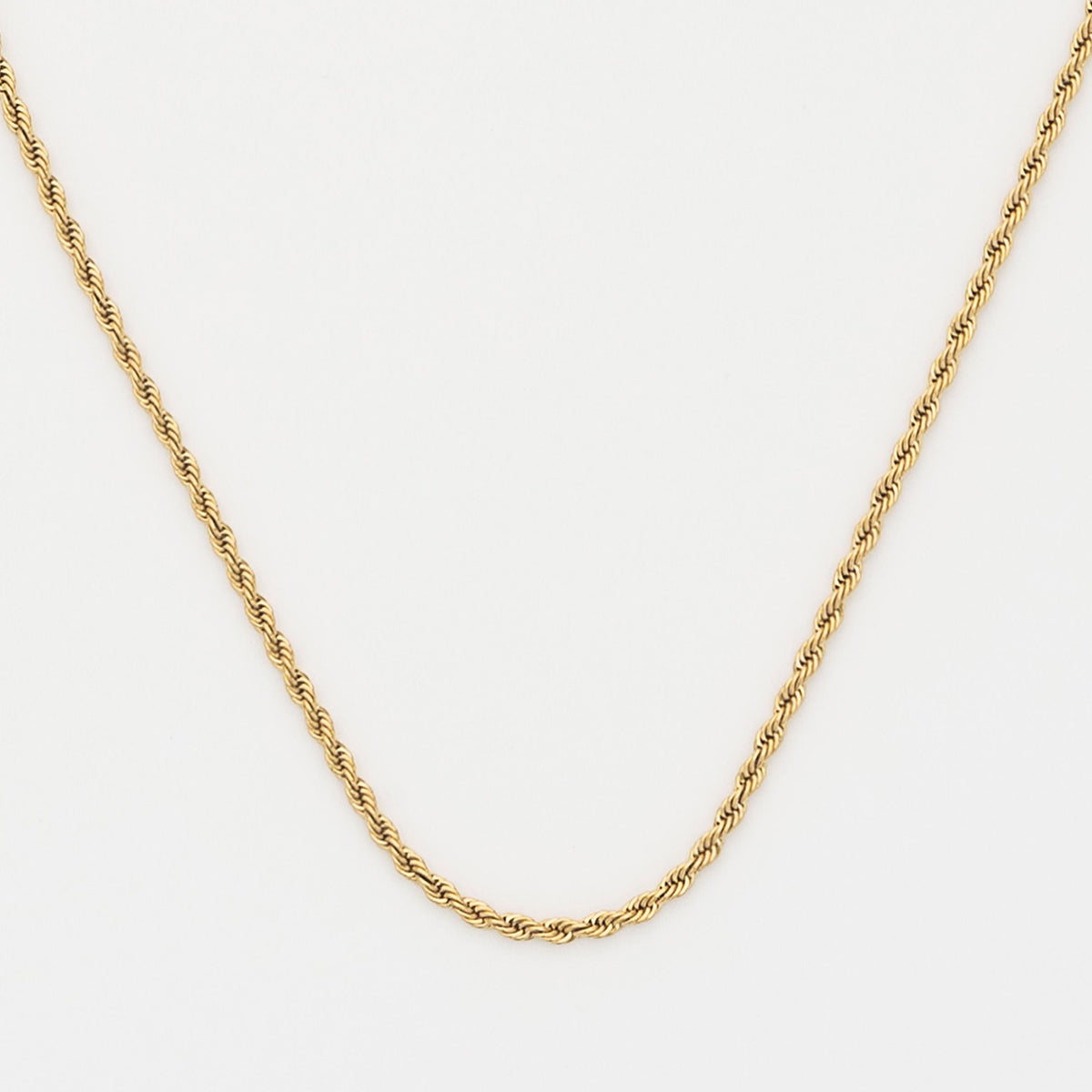 Waterproof Gold Rope Chain Necklace