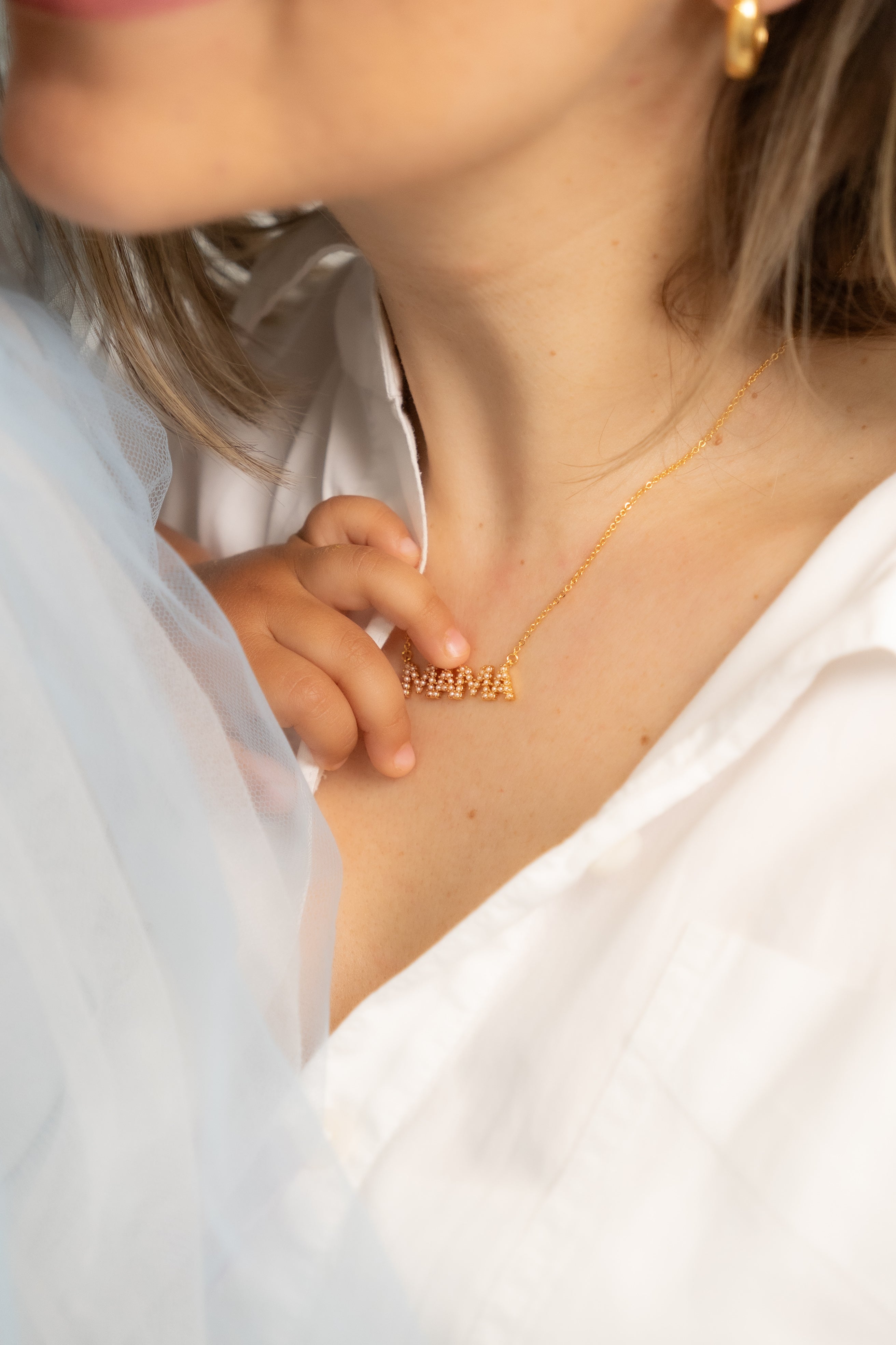 18K Gold Mama Pearl Necklace