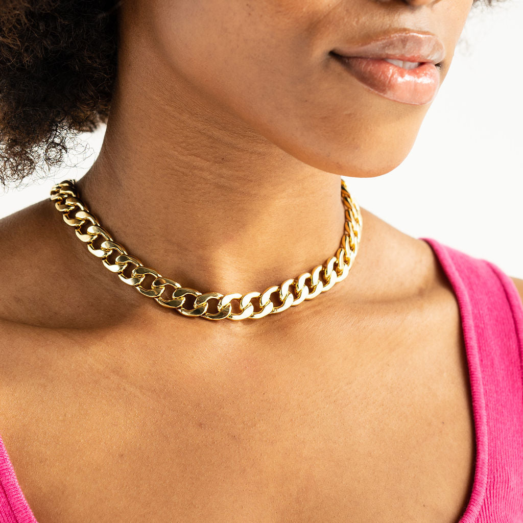 18K Gold Chunky Link Necklace