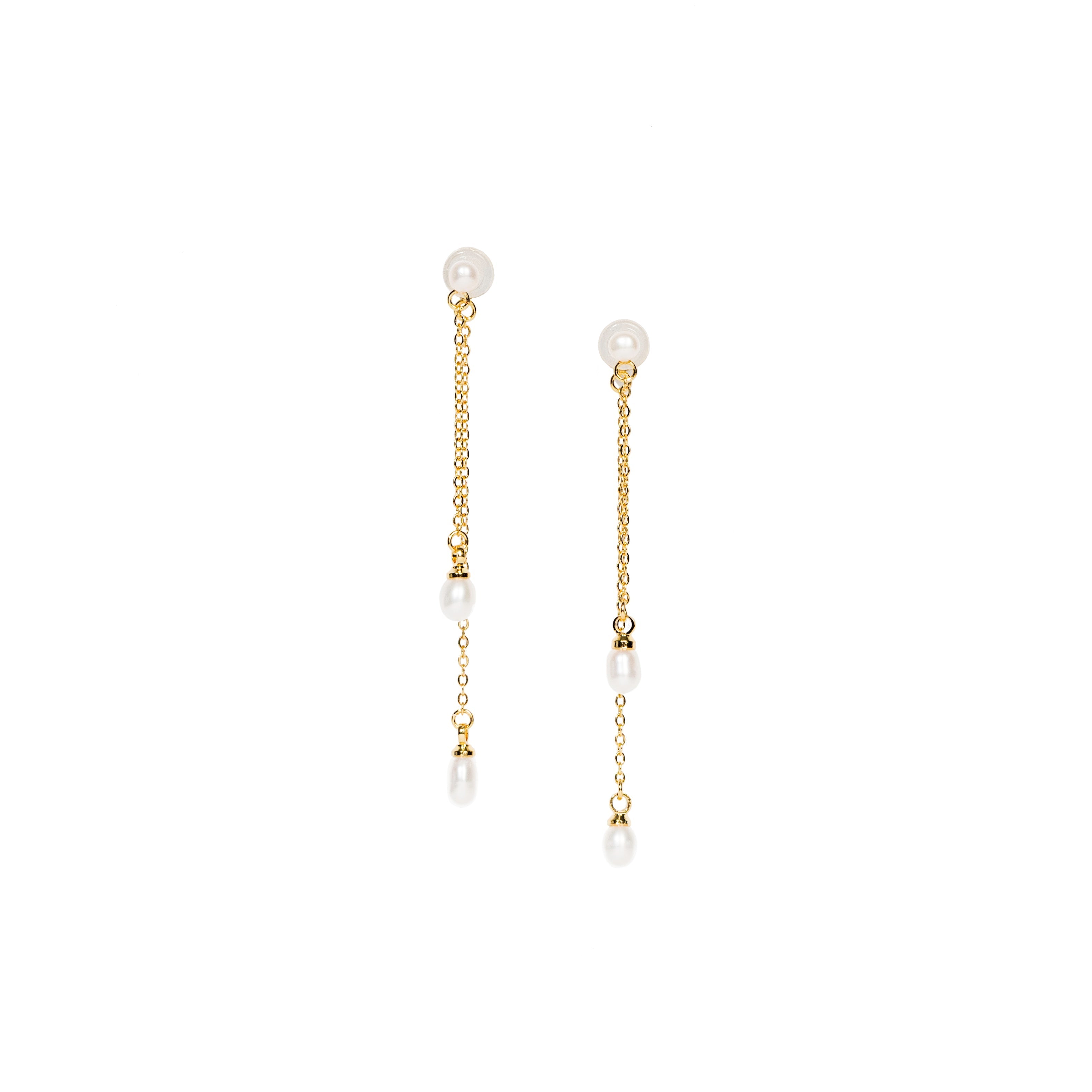 18K Gold Pearl Drop Earrings