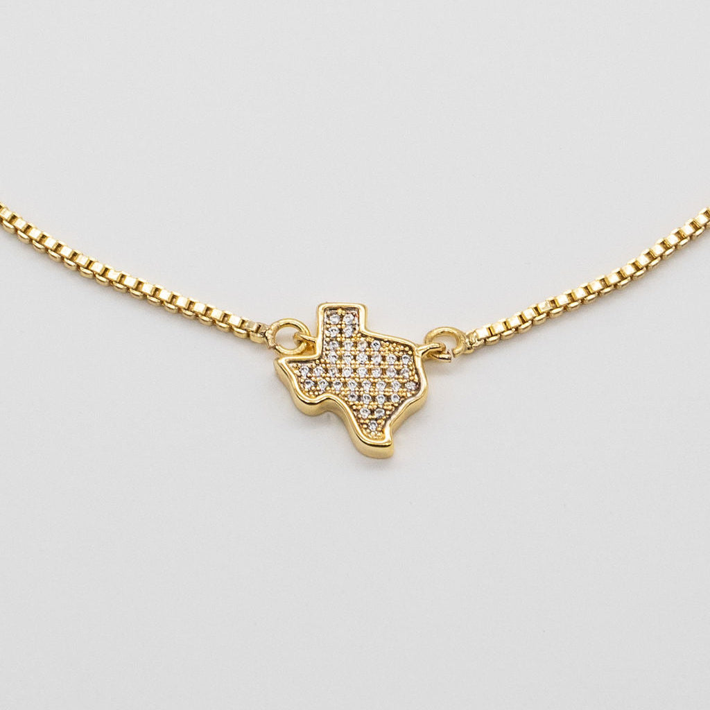 18K Gold Texas Tennis Necklace