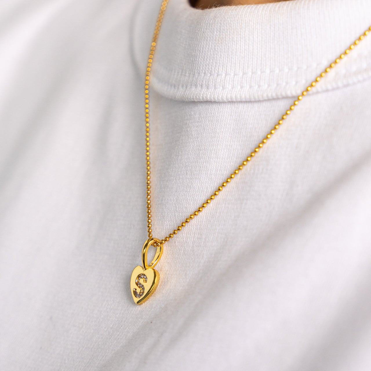 Heart Initial Necklace Set of 16