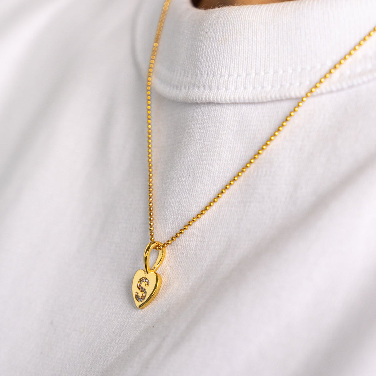 Heart Initial Necklace Set of 16