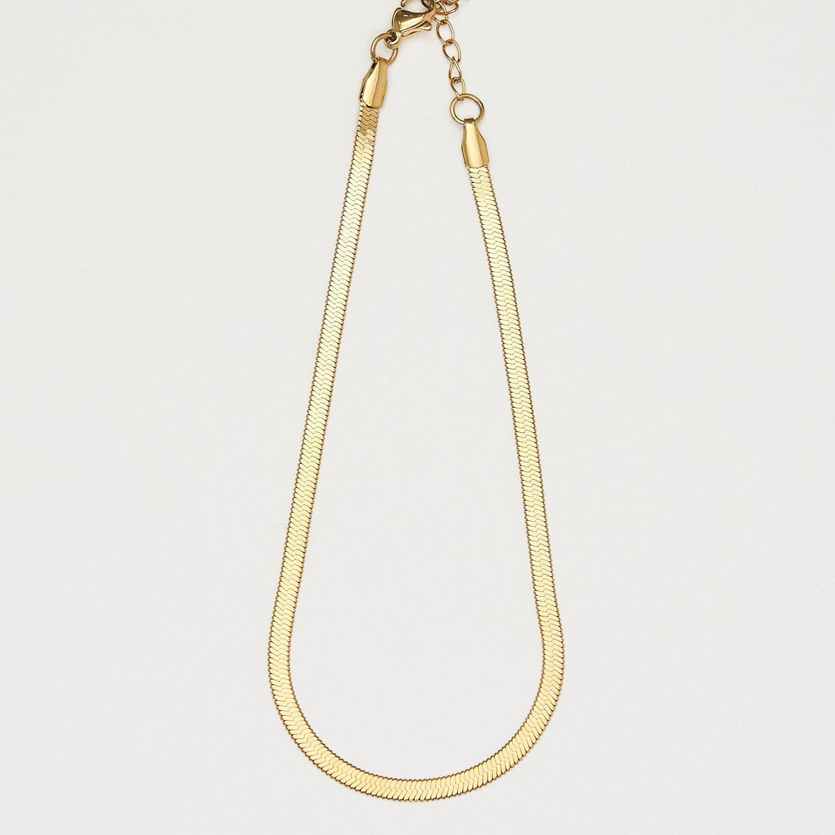 Waterproof Gold Herringbone Anklet