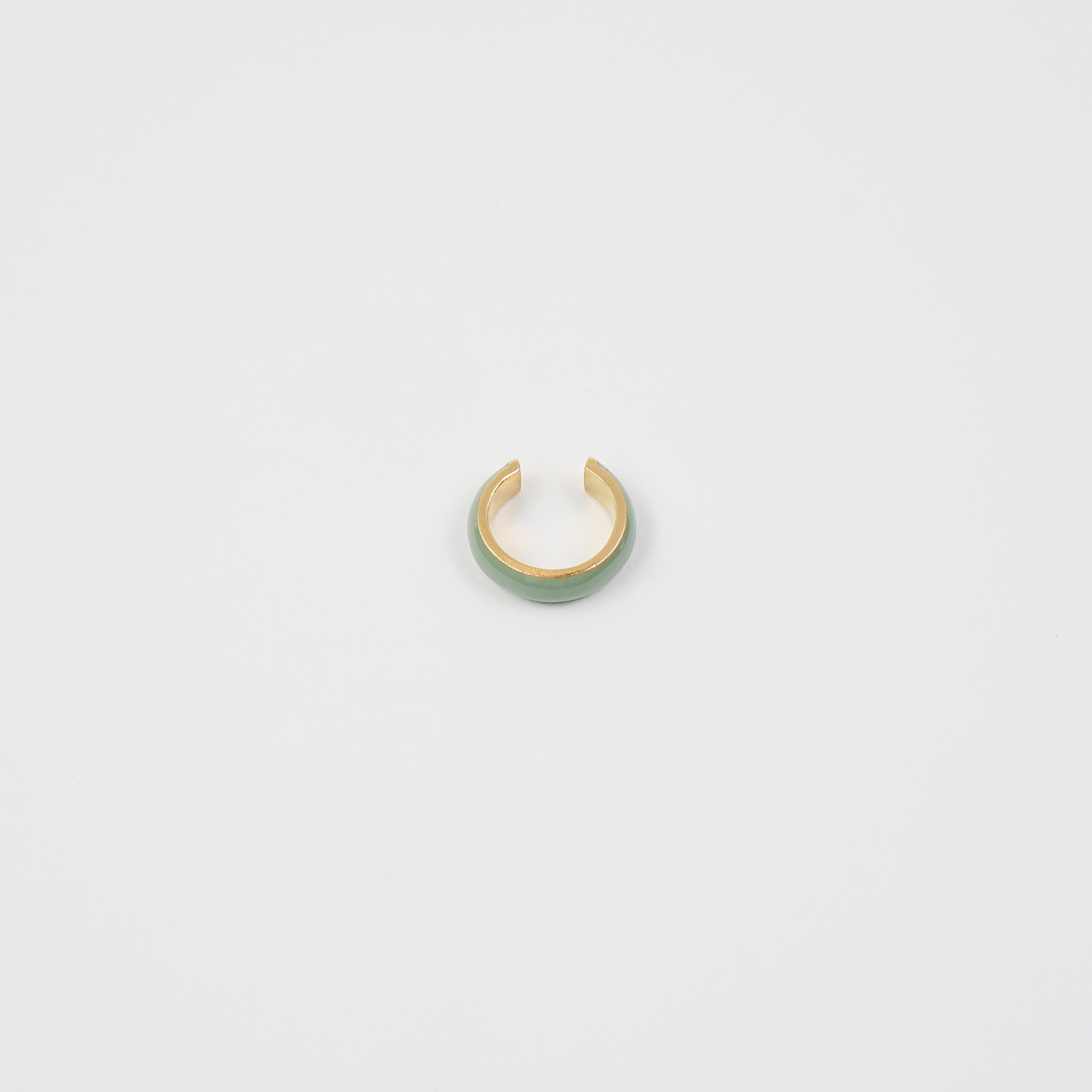 18K Gold Green Ear Cuff