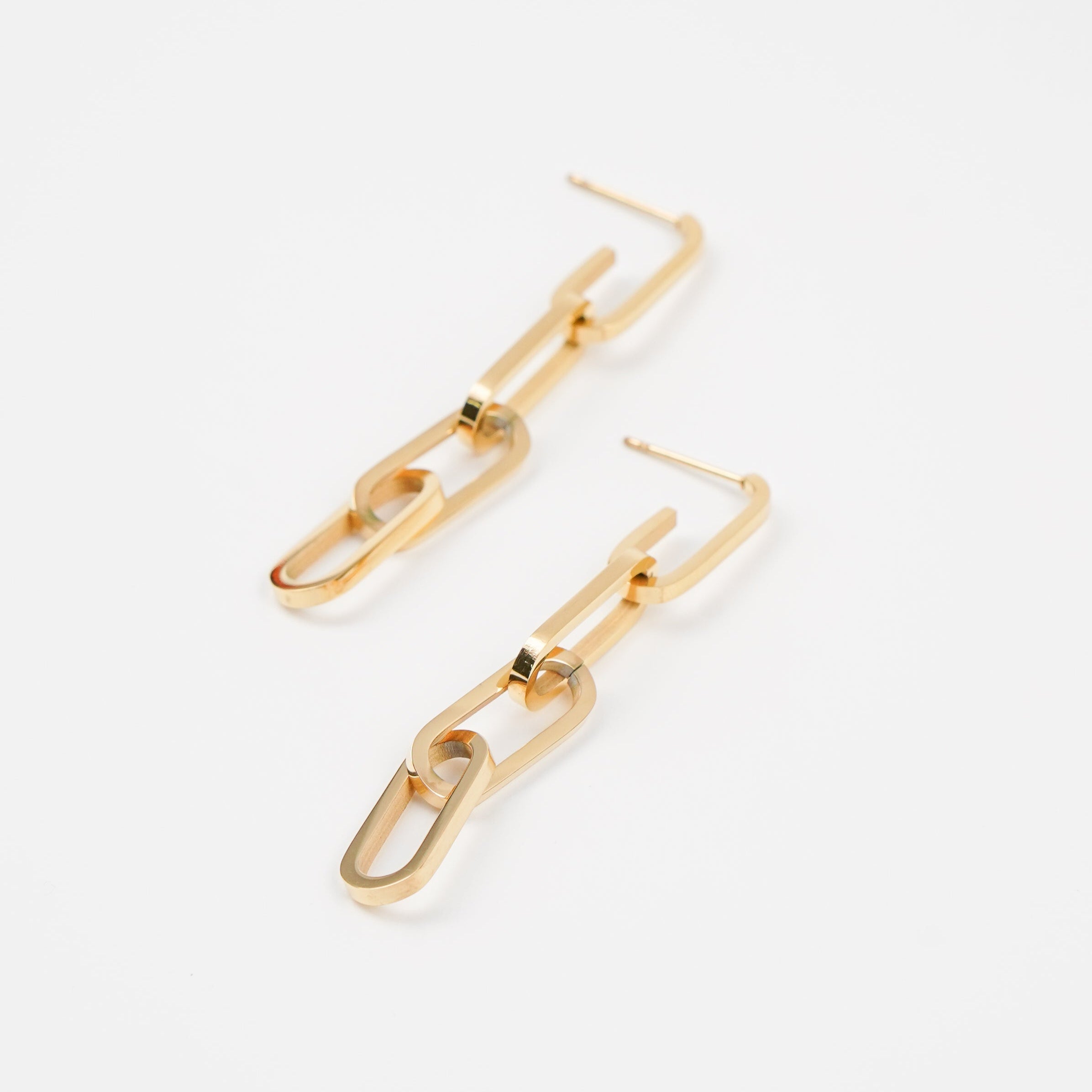 24K Gold Chain Link Earrings