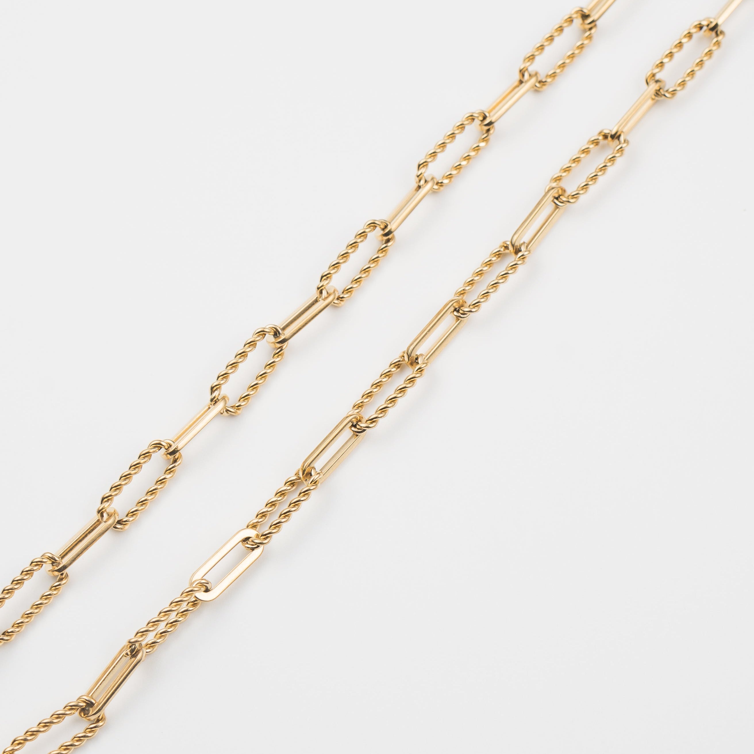 Waterproof Gold Twisted Links Necklace