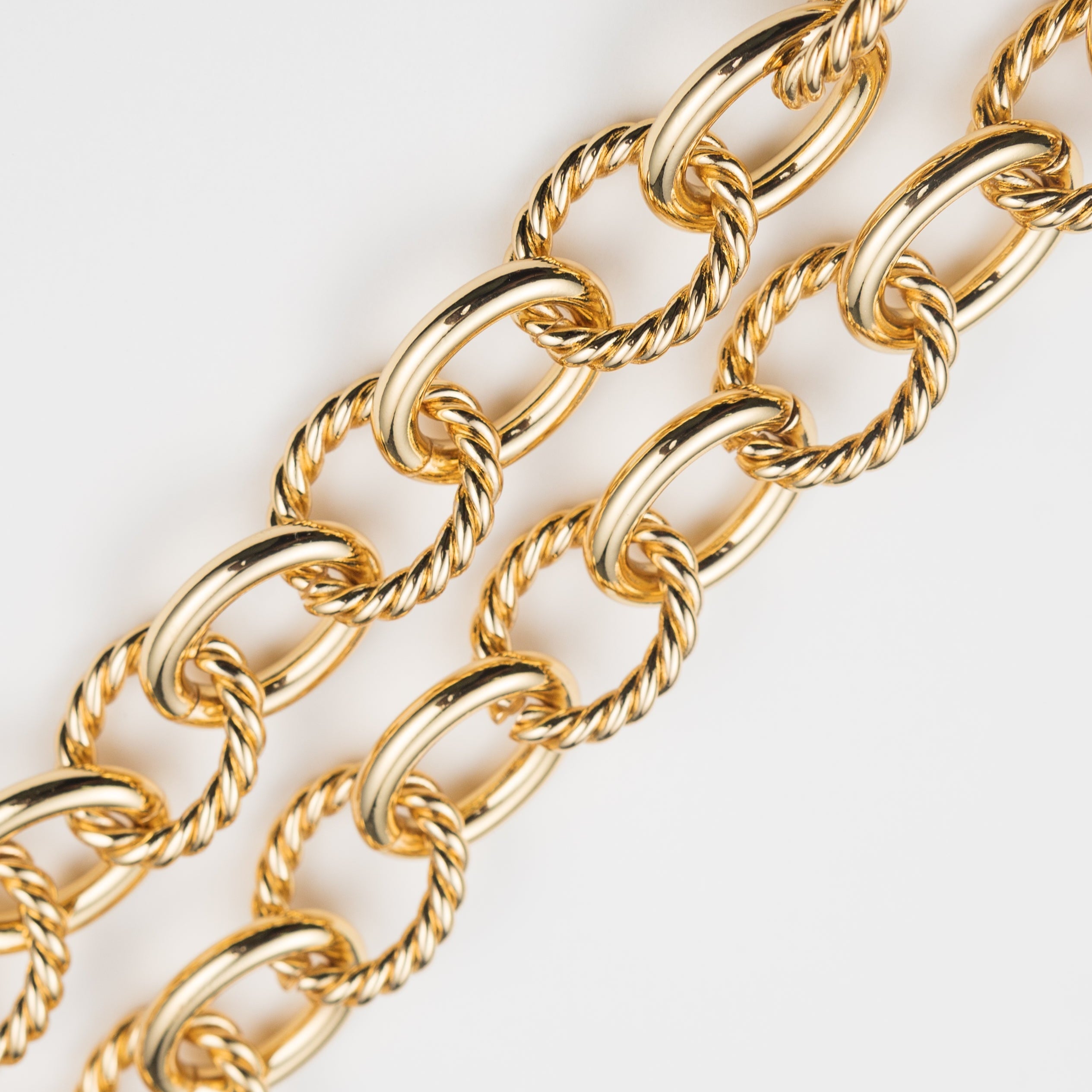 18 Gold Twisted Chain Link Statement Necklace