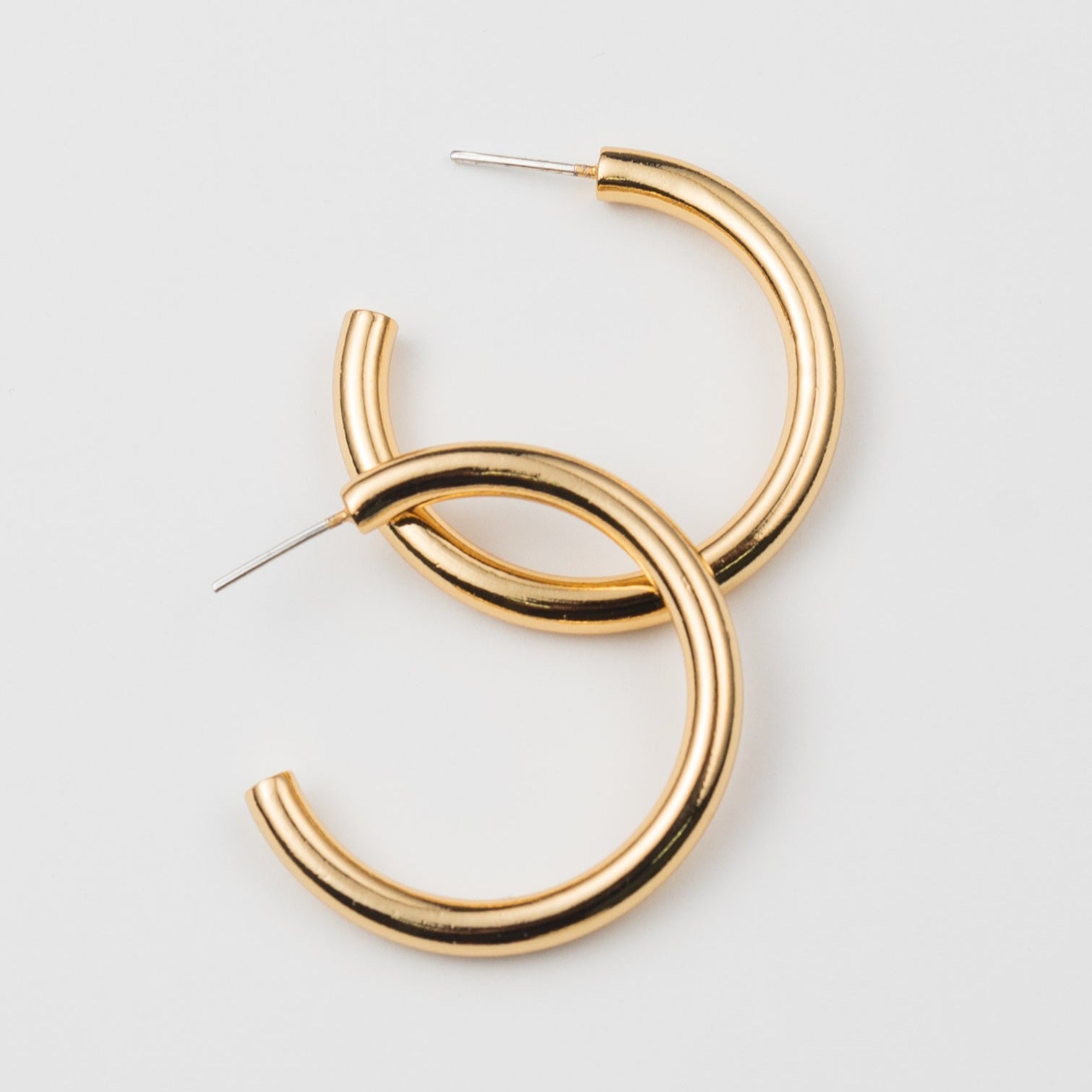 24K Gold 37mm Tube Hoops
