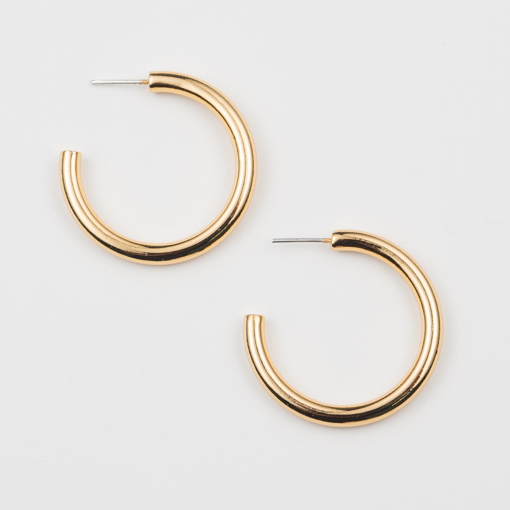 24K Gold 37mm Tube Hoops