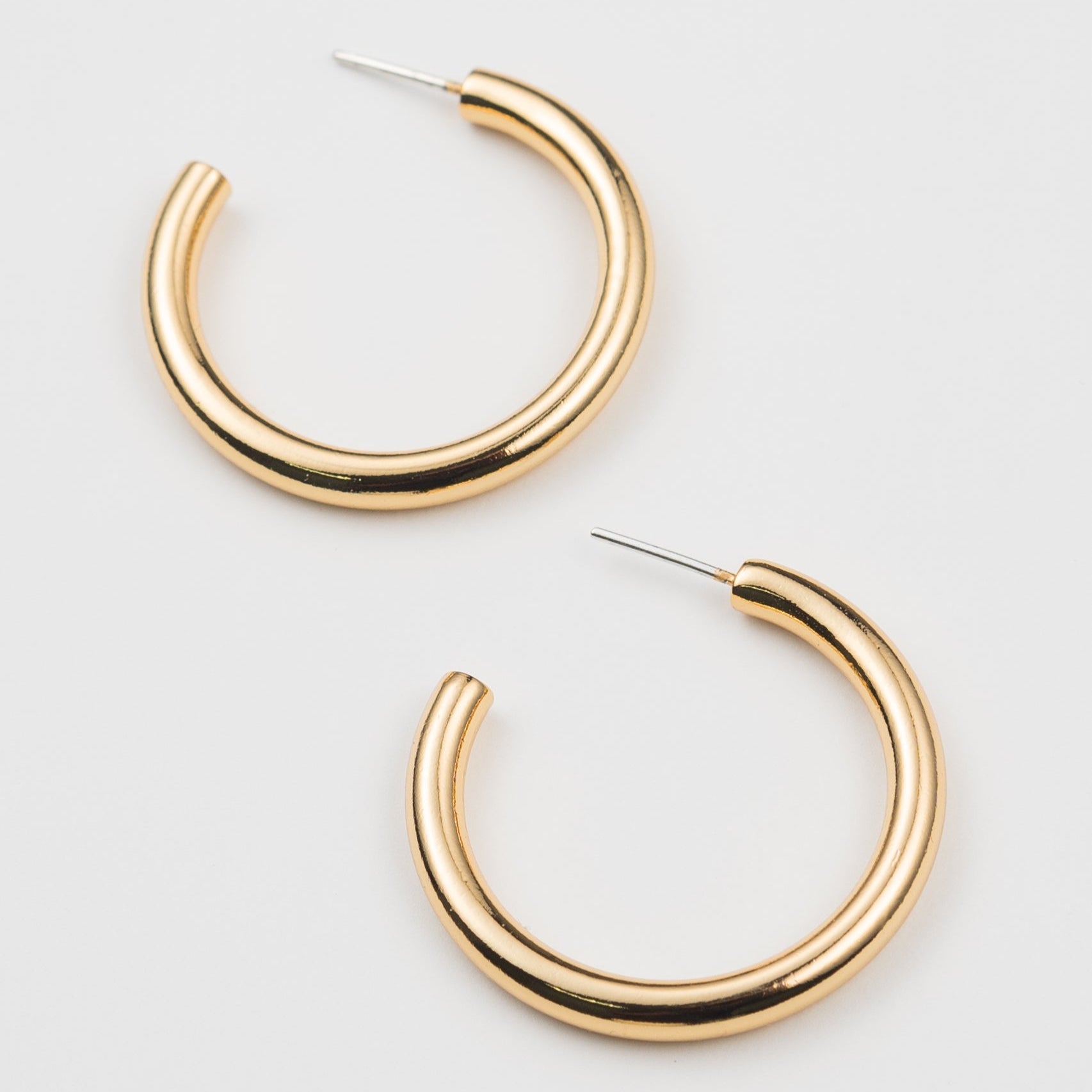 24K Gold 37mm Tube Hoops