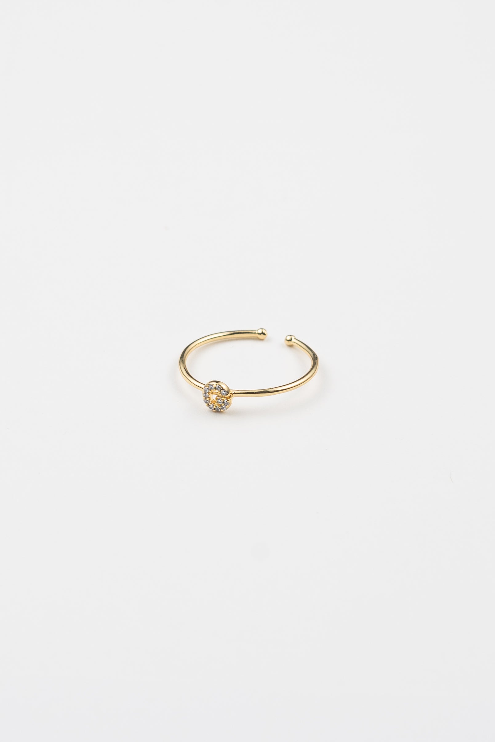 18K Gold Shiny Adjustable Initial Ring