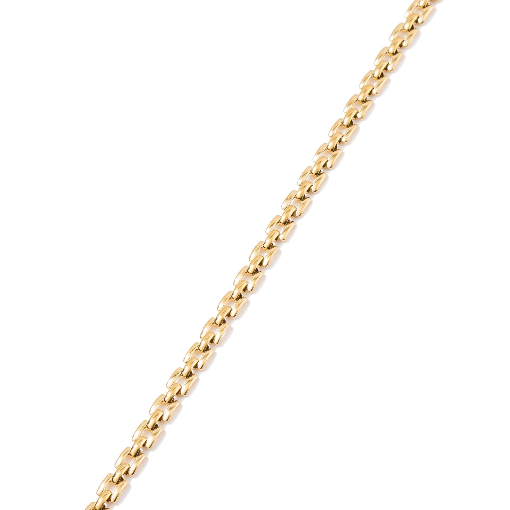 Waterproof Gold Squared Chain Bracelet