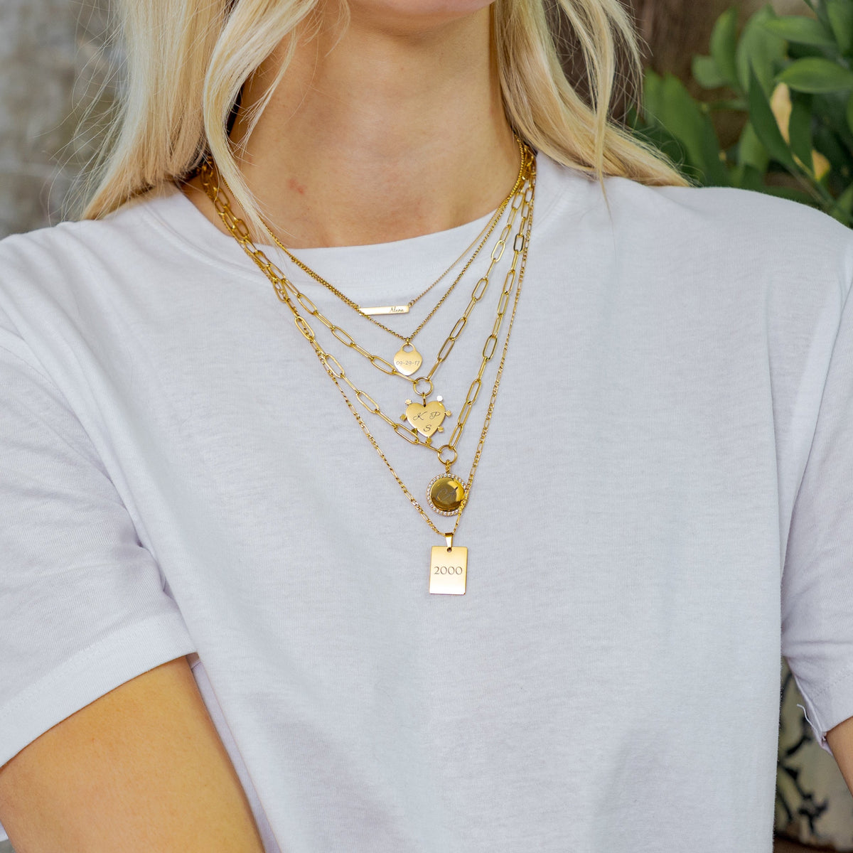 Waterproof Gold Paperclip Heart Necklace (Get it engraved!)
