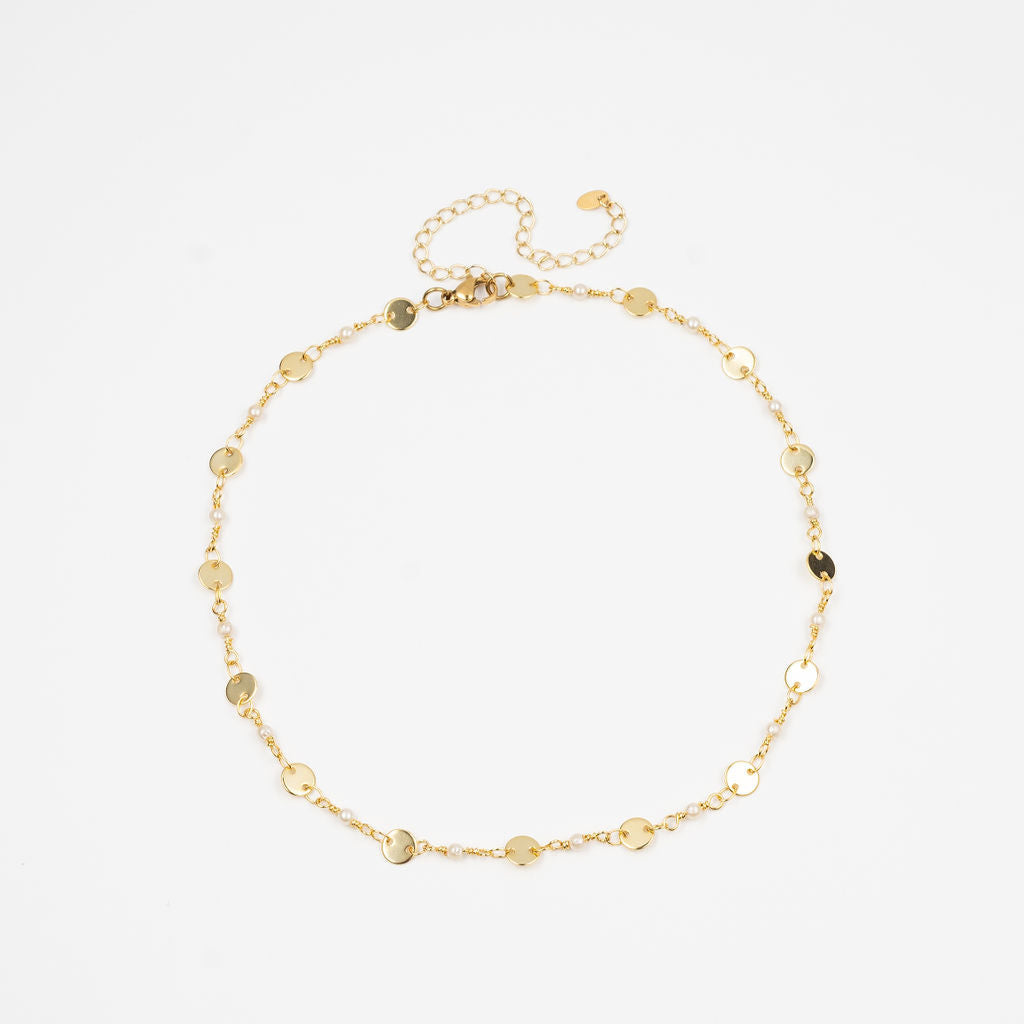 18K Gold Dainty Pearl Necklace