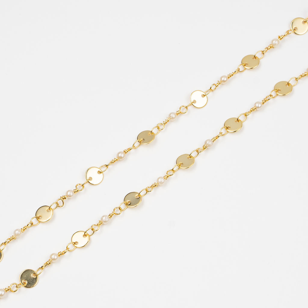 18K Gold Dainty Pearl Necklace
