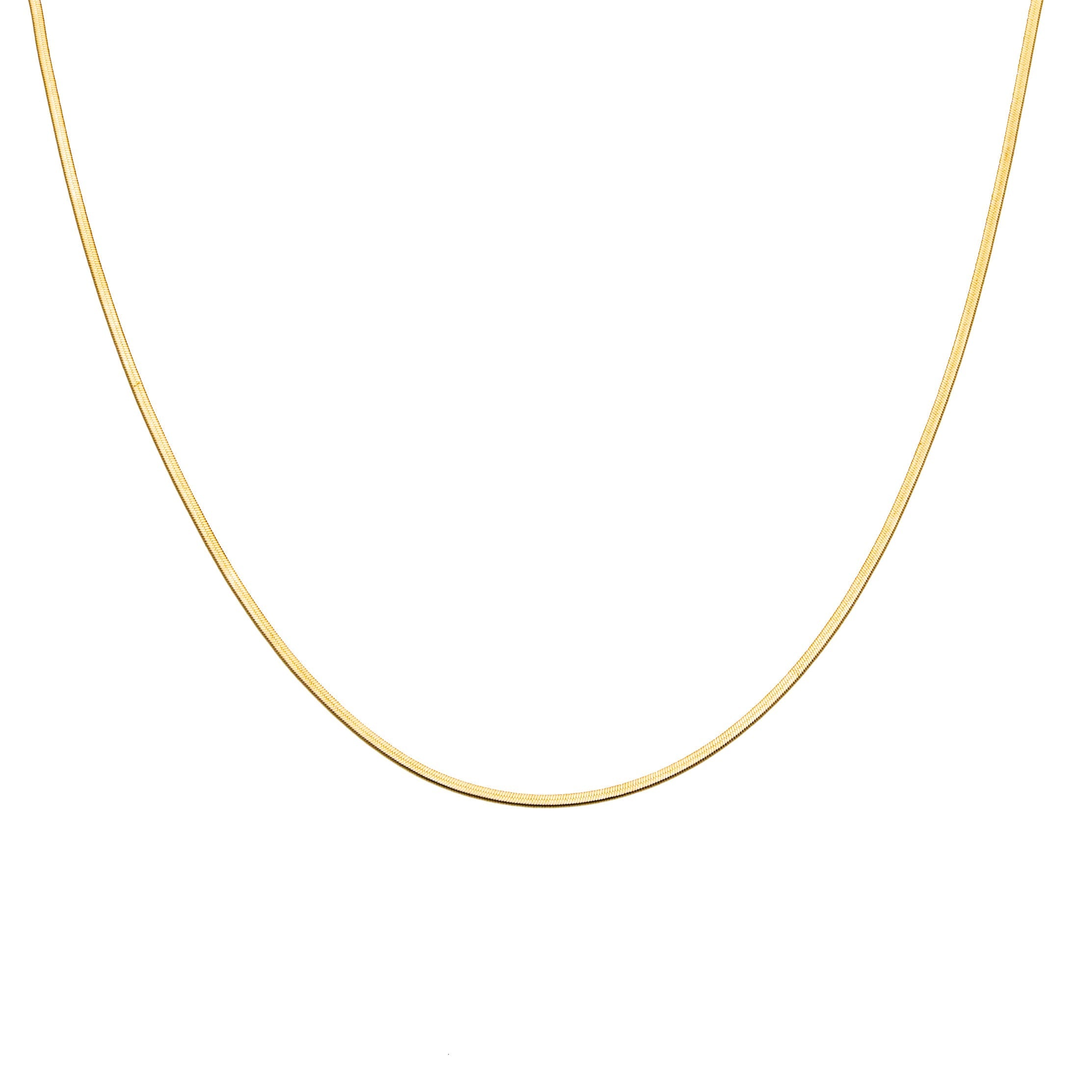 Waterproof Gold Micro Herringbone Necklace