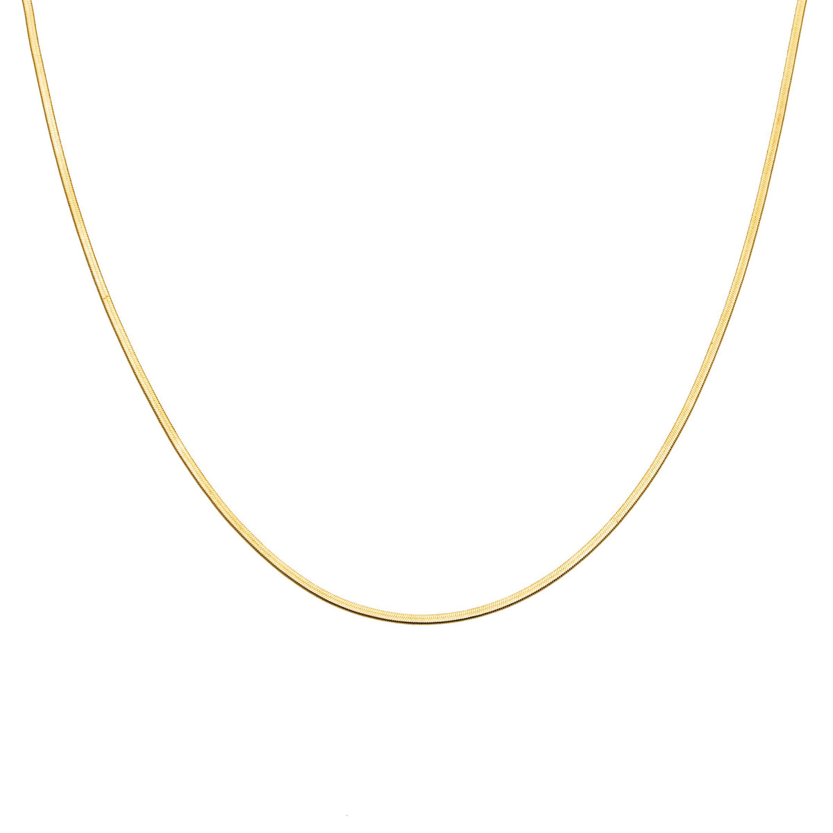 Waterproof Gold Micro Herringbone Necklace