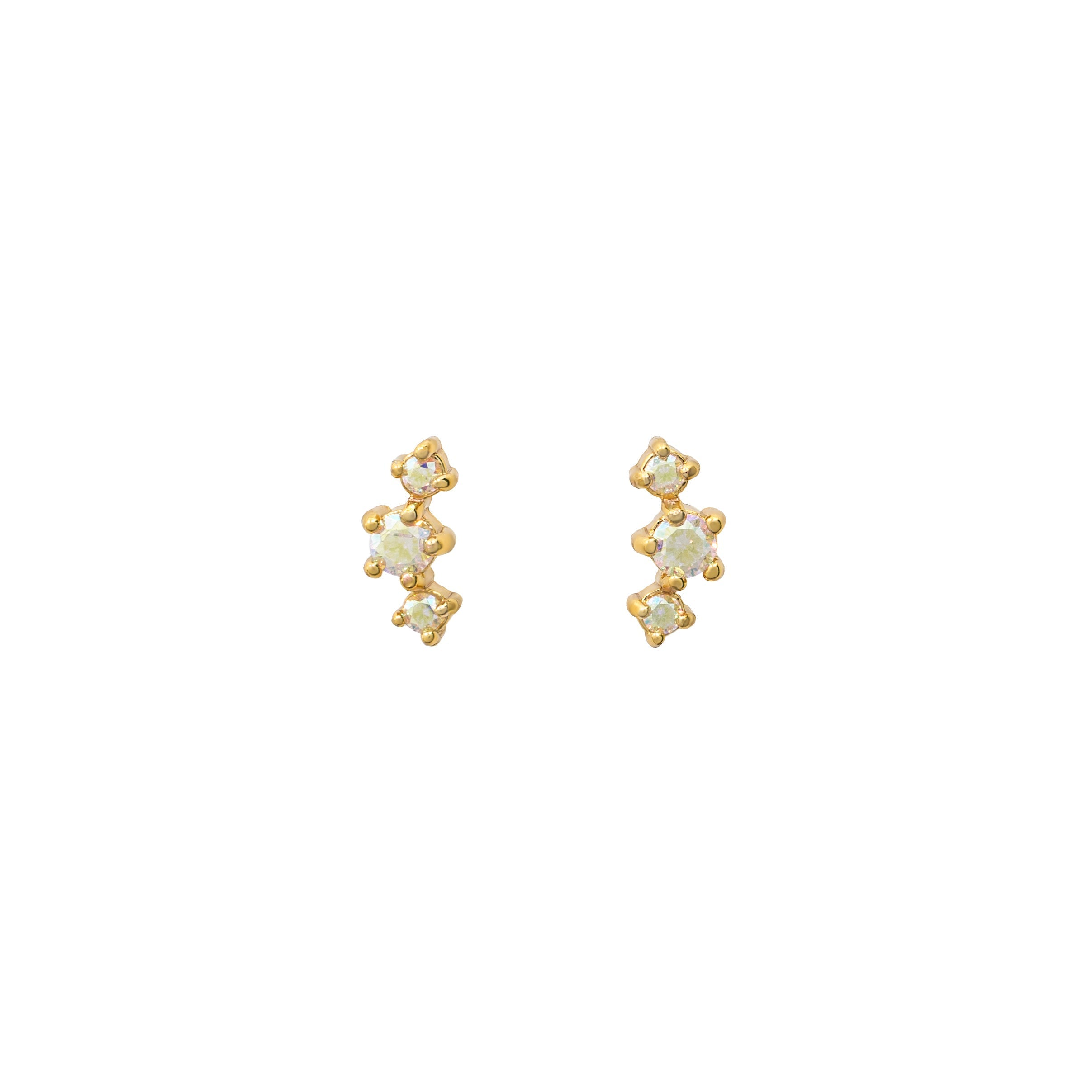 18K Gold Crystal Studs