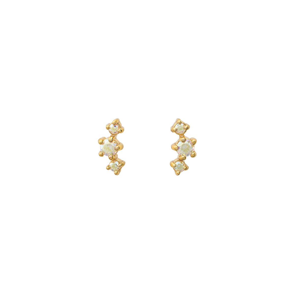 18K Gold Crystal Studs