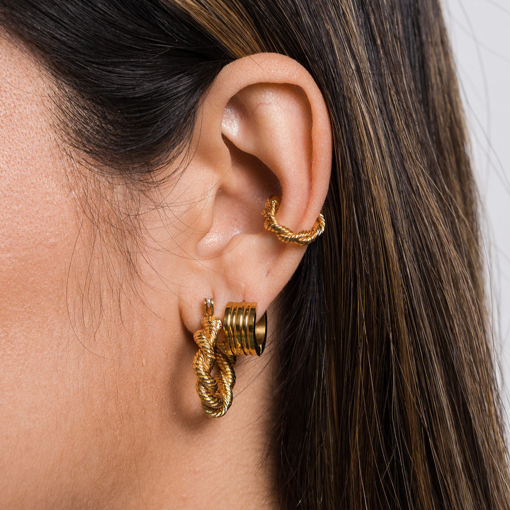 24K Gold Double Twisted Ear Cuff