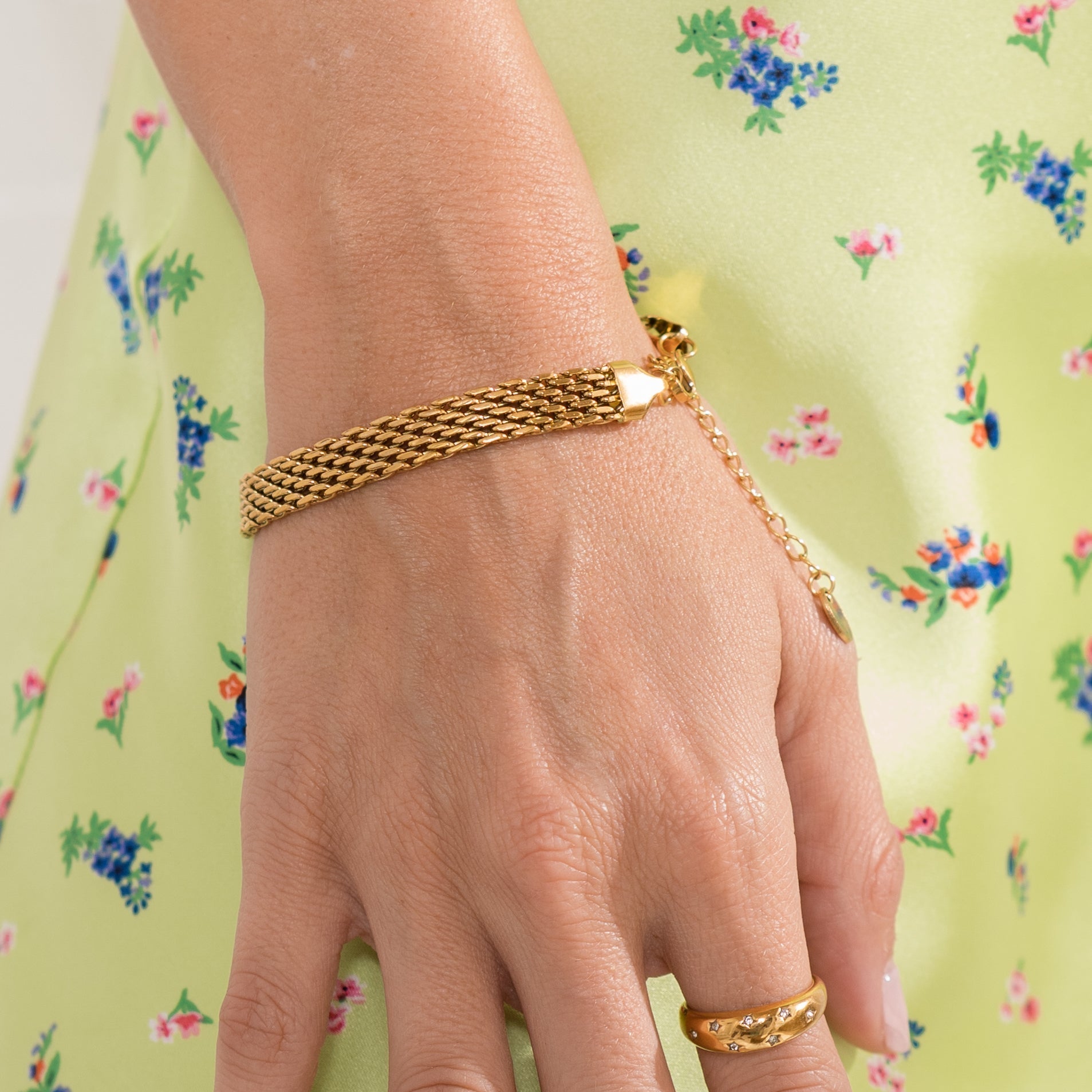 Waterproof Gold Braided Band Bracelet